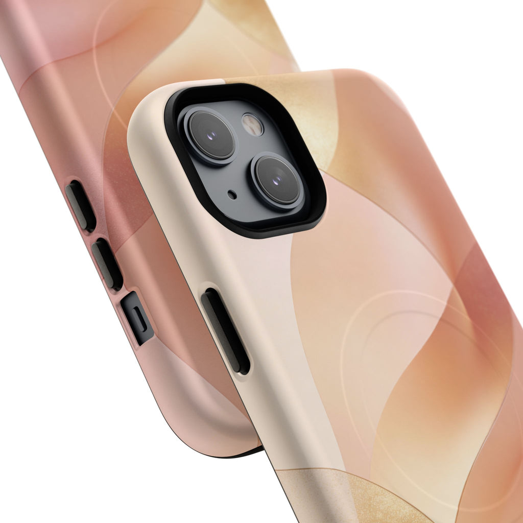 Magnetic Tough Phone Case — Abstract Peach Wave Armor