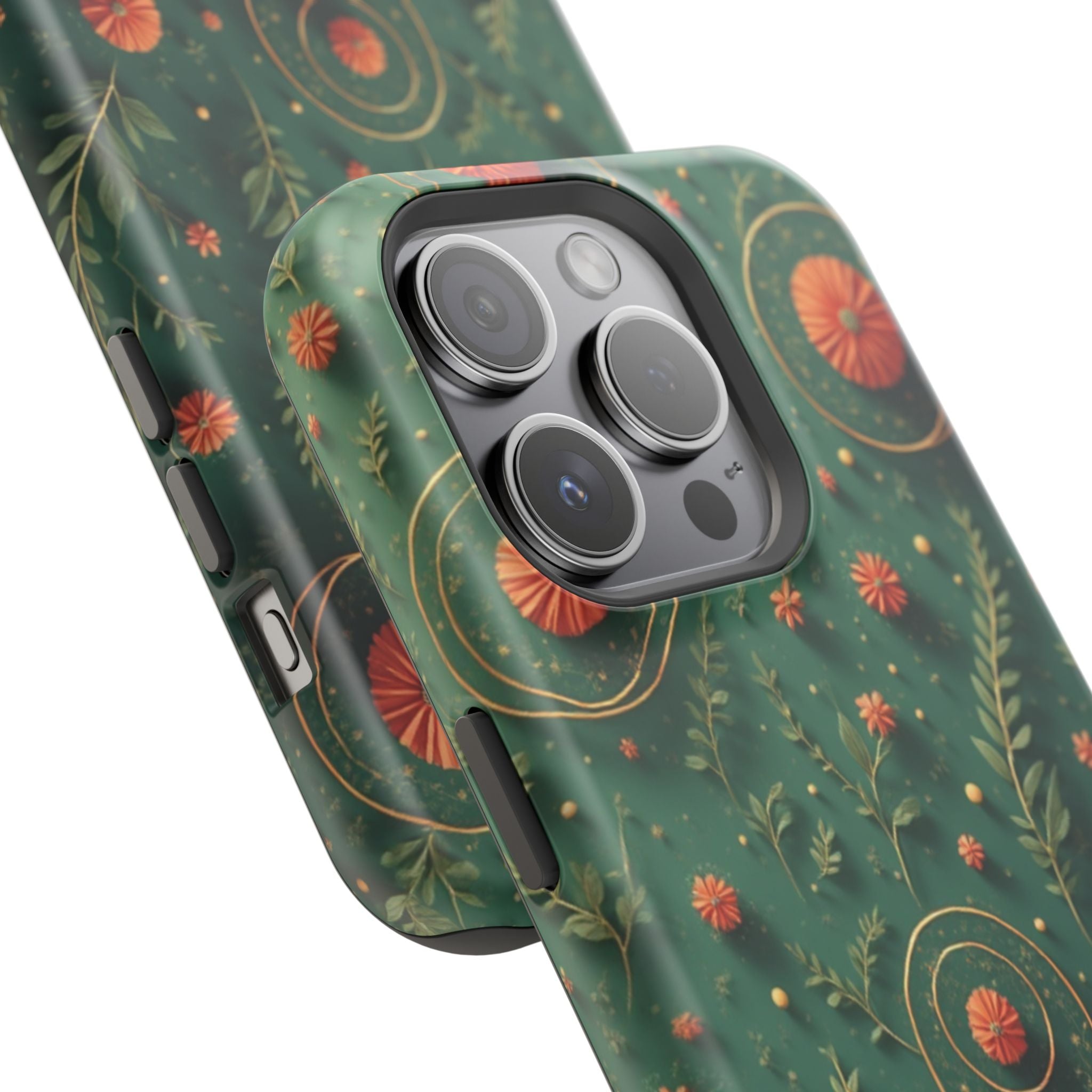 Floral Green Magnetic Impact Phone Case — Protective Botanical Design