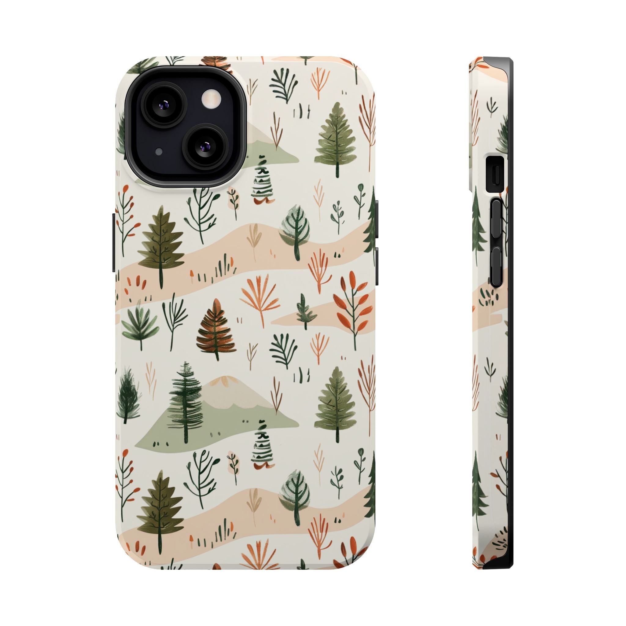 Magnetic Impact-Resistant Phone Case — Woodland Trees Pattern