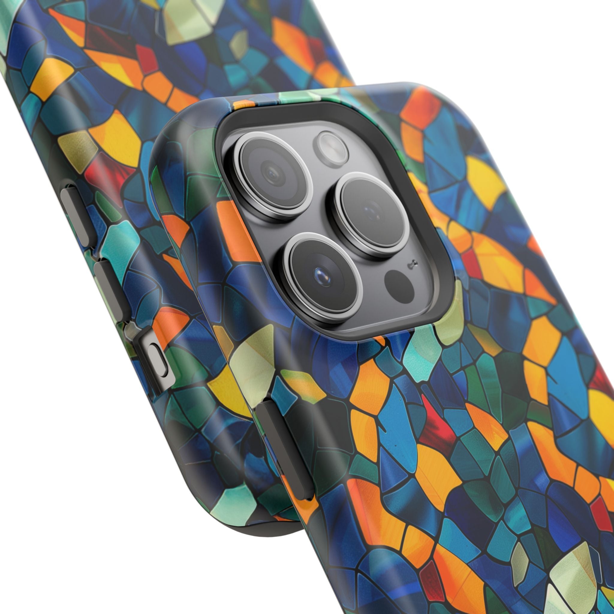 Stained Glass Mosaic Magnetic Impact Phone Case — Durable Protective Cover