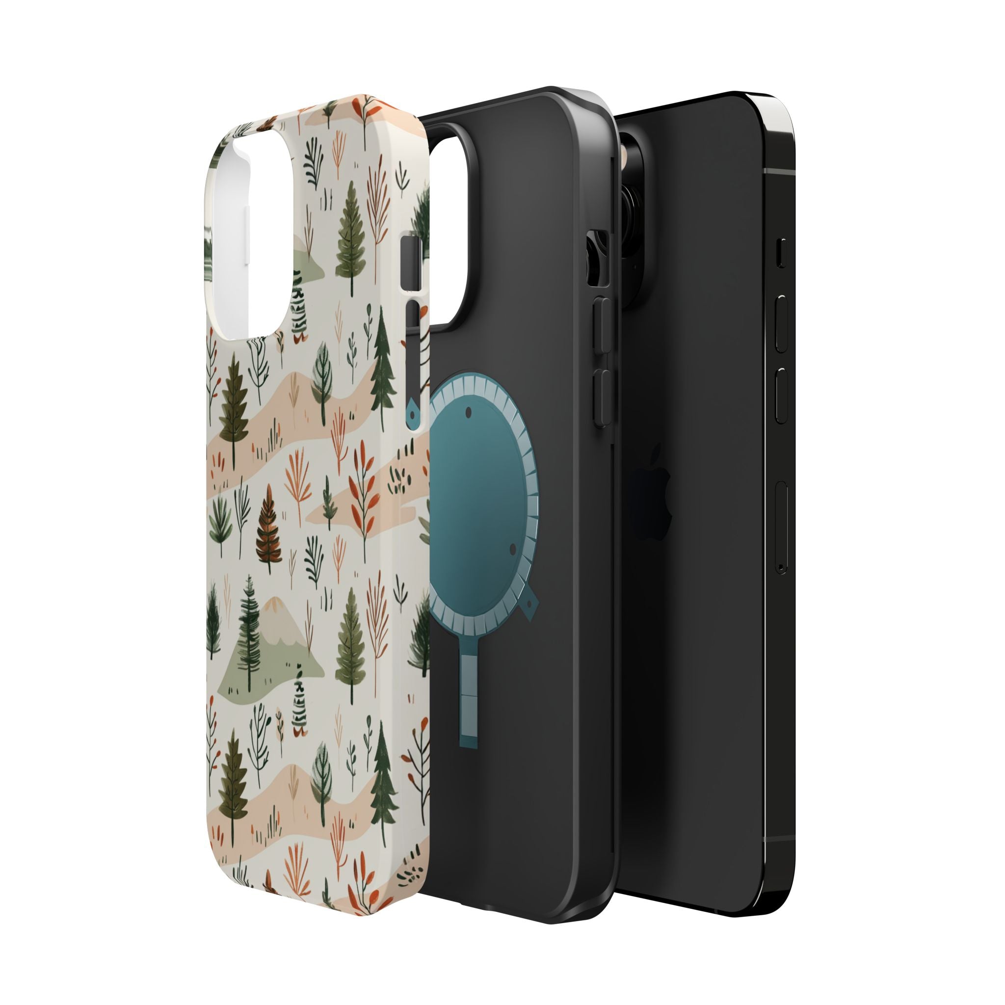 Magnetic Impact-Resistant Phone Case — Woodland Trees Pattern