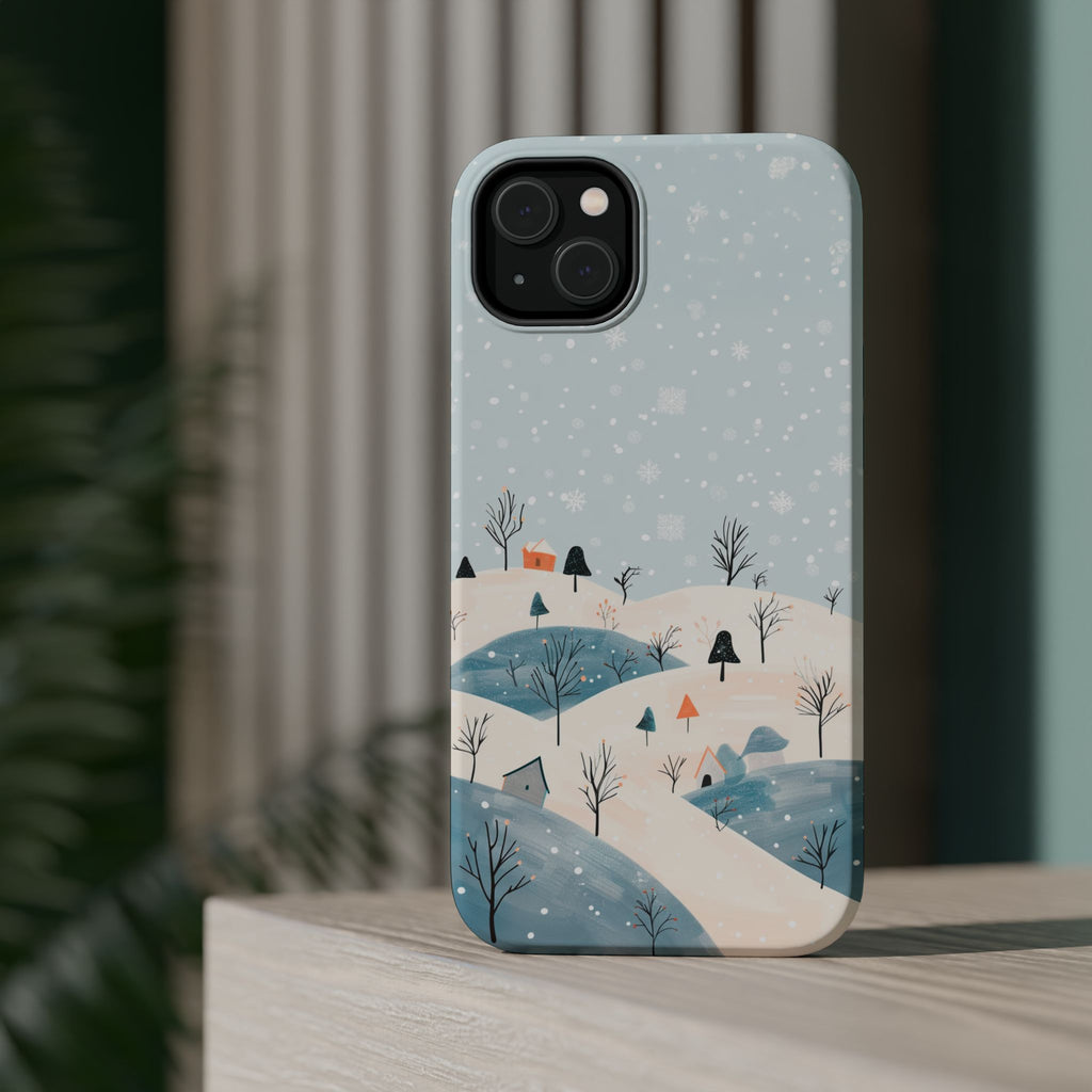 Winter Snowy Hills Magnetic Impact Phone Case — Cute Scenic Landscape iPhone Cover