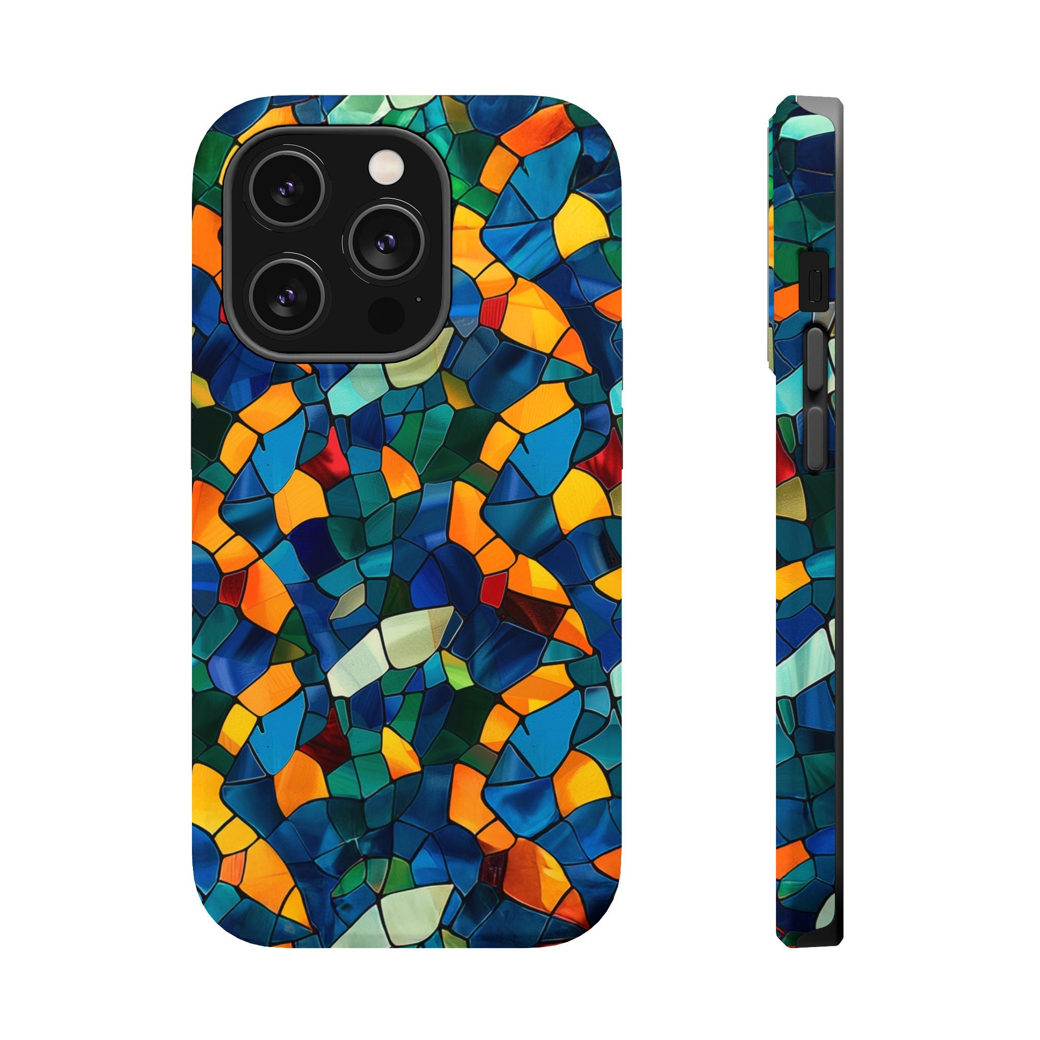 Stained Glass Mosaic Magnetic Impact Phone Case — Durable Protective Cover