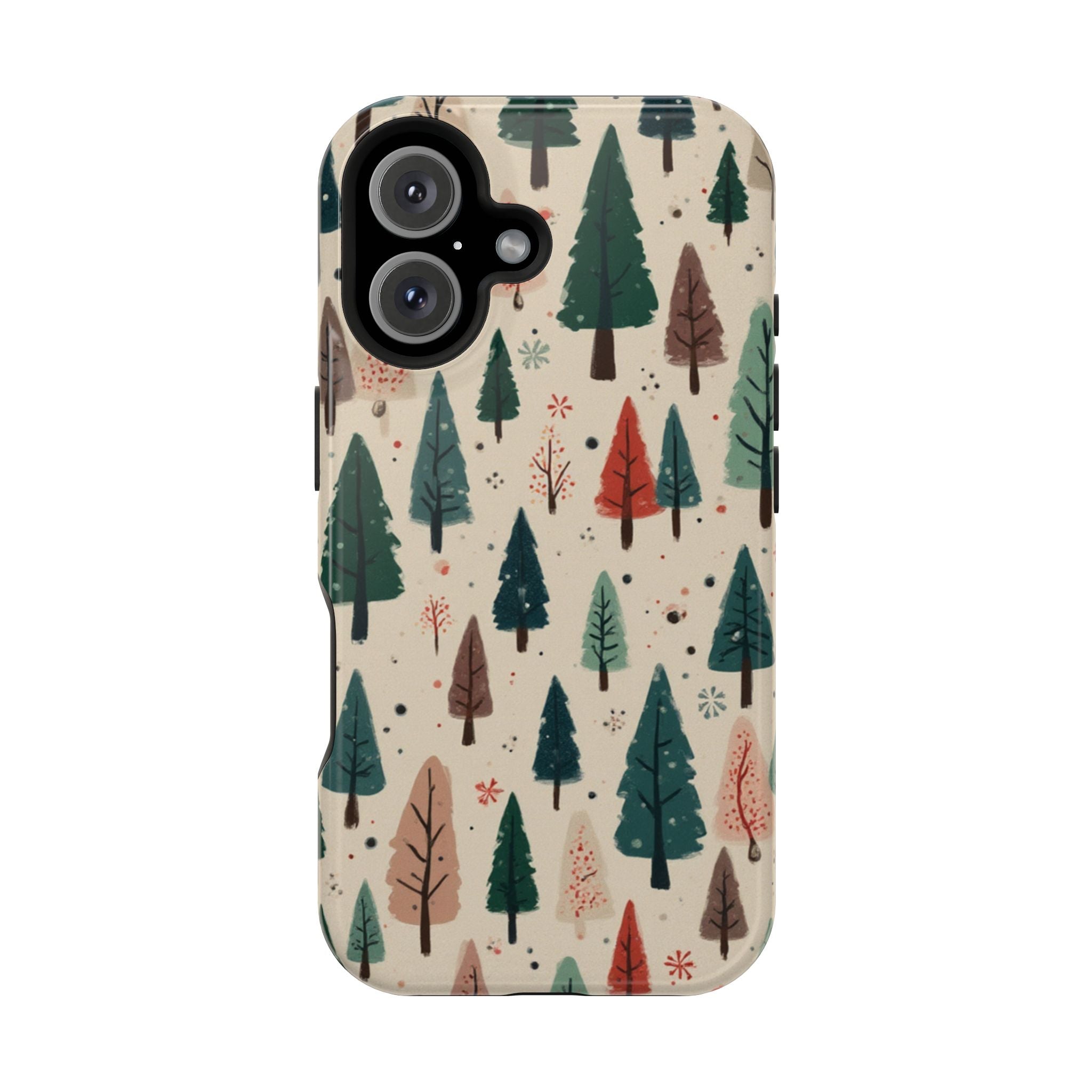 Forest Pattern Magnetic Impact-Resistant Phone Case — Winter Tree Design