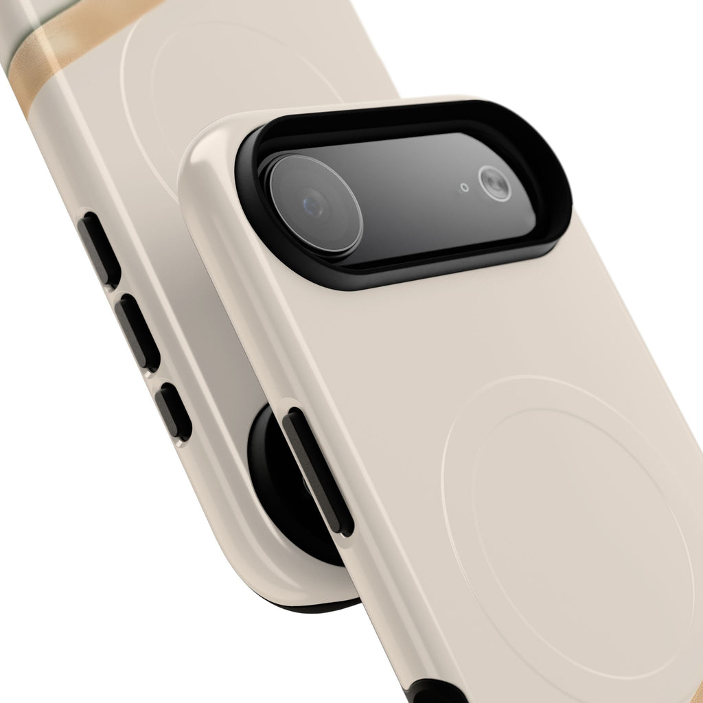 MagSafe Tough Phone Case — Sleek Sandstone with Gold Accent