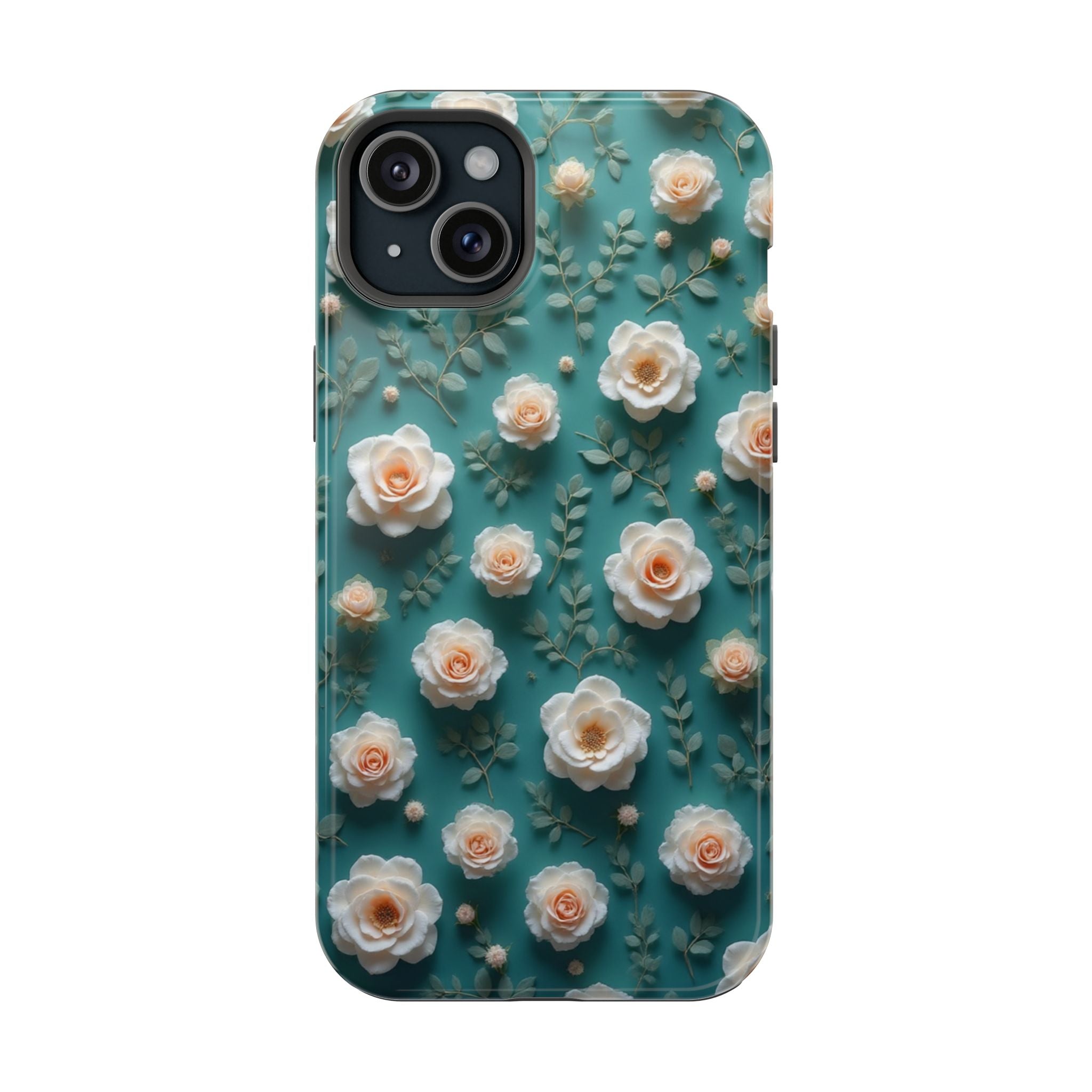 Floral Rose Pattern Magnetic Impact-Resistant Phone Case