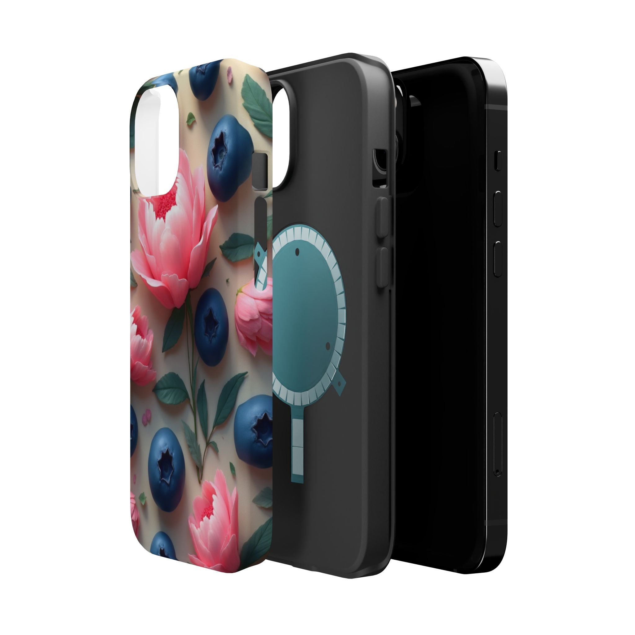 Floral Blueberry Phone Case — Magnetic Impact-Resistant