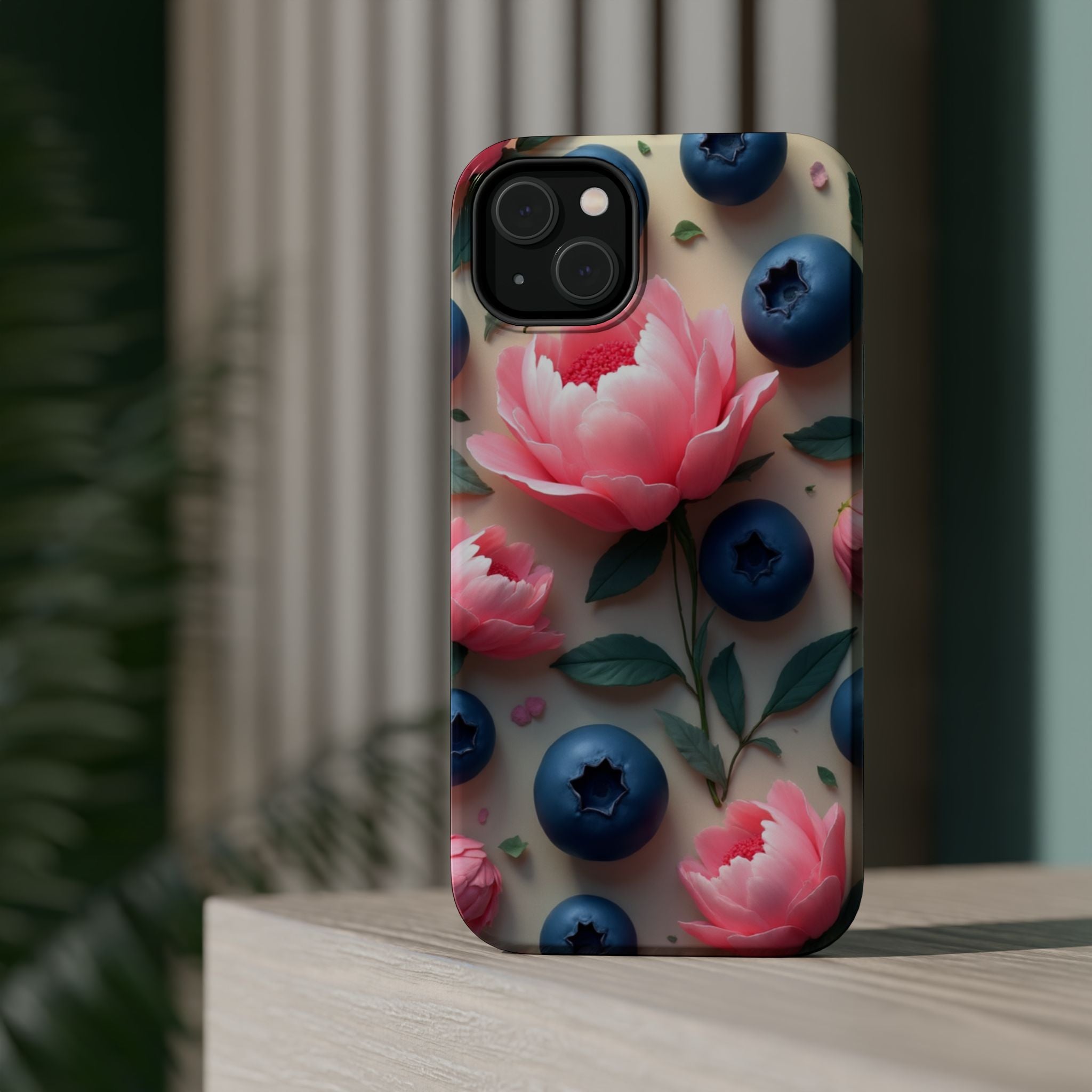 Floral Blueberry Phone Case — Magnetic Impact-Resistant