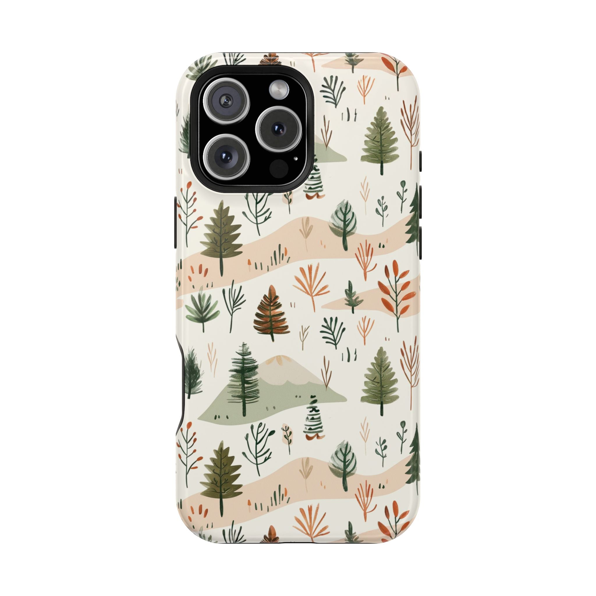 Magnetic Impact-Resistant Phone Case — Woodland Trees Pattern