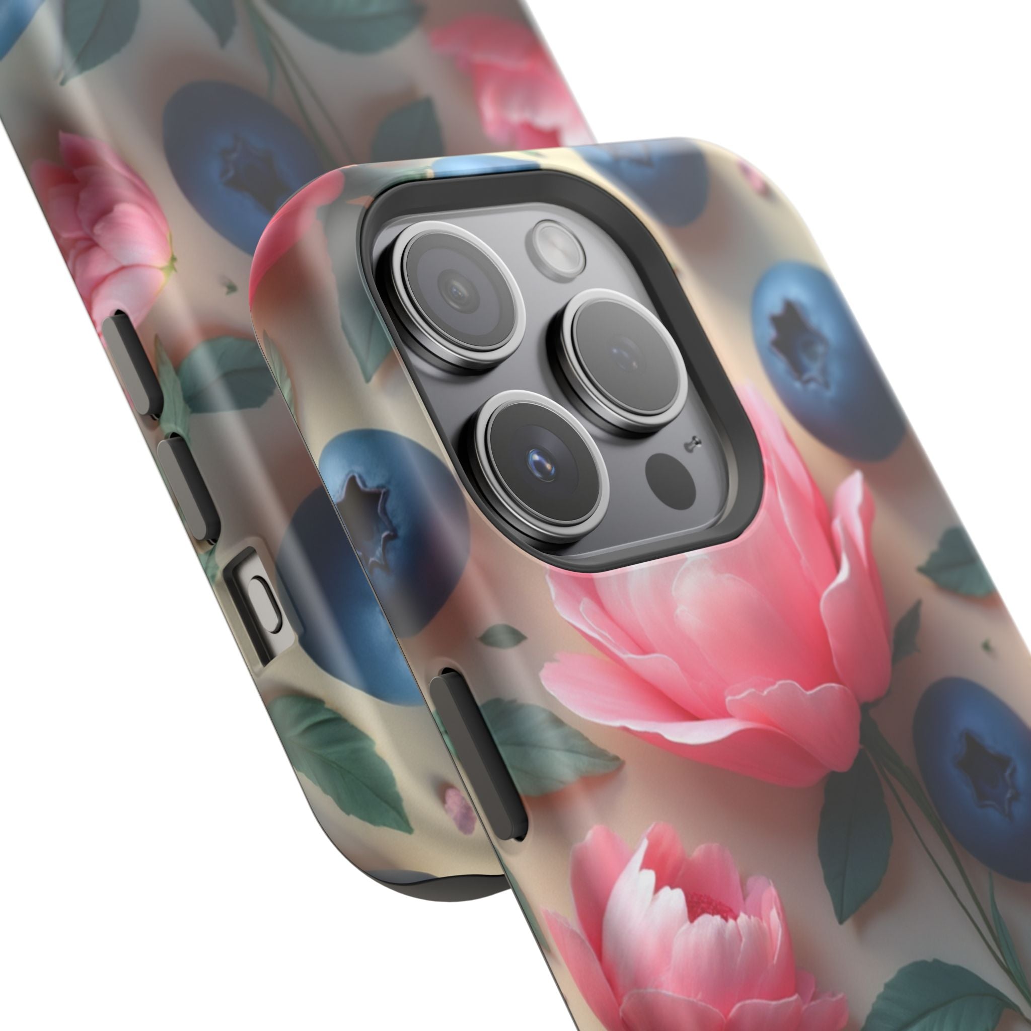 Floral Blueberry Phone Case — Magnetic Impact-Resistant