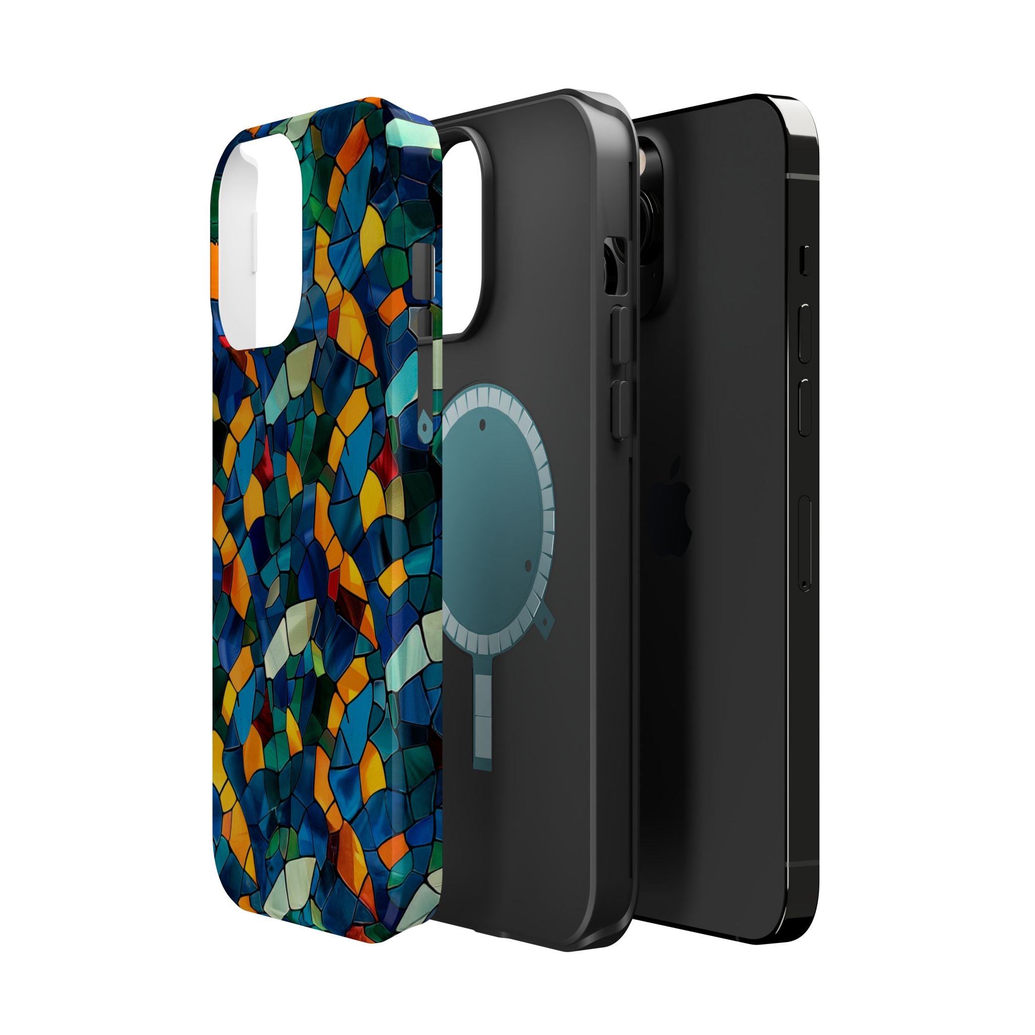 Stained Glass Mosaic Magnetic Impact Phone Case — Durable Protective Cover