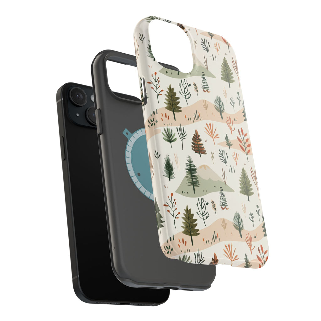 Magnetic Impact-Resistant Phone Case — Woodland Trees Pattern