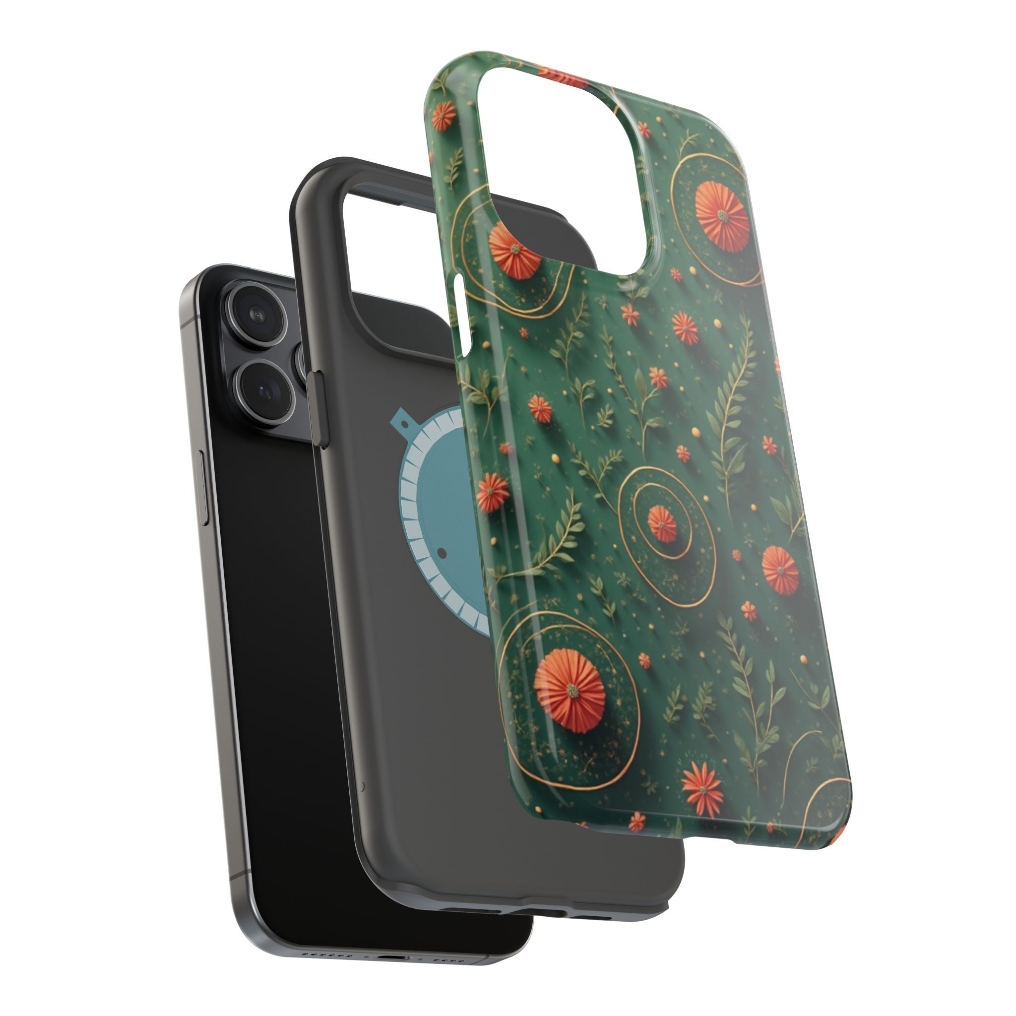 Floral Green Magnetic Impact Phone Case — Protective Botanical Design