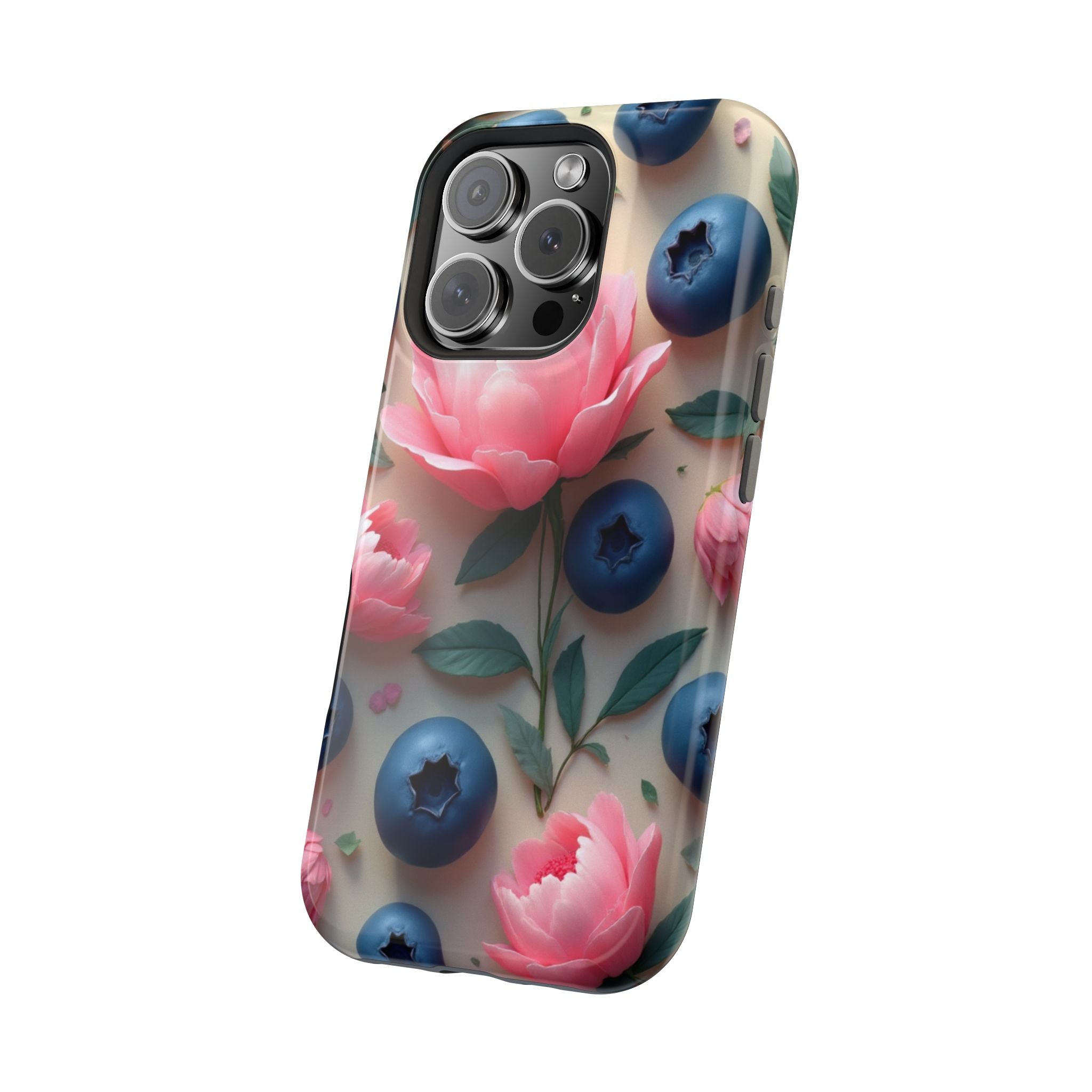 Floral Blueberry Phone Case — Magnetic Impact-Resistant