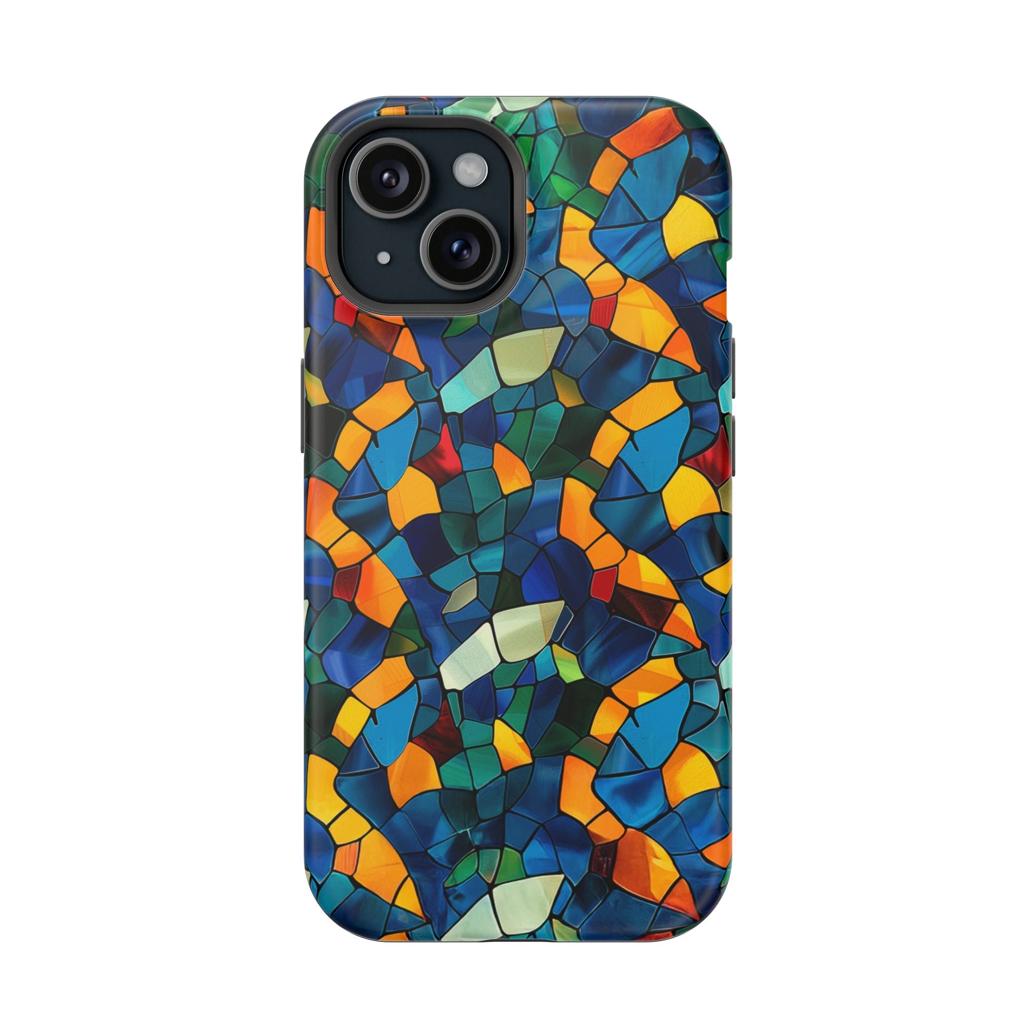 Stained Glass Mosaic Magnetic Impact Phone Case — Durable Protective Cover