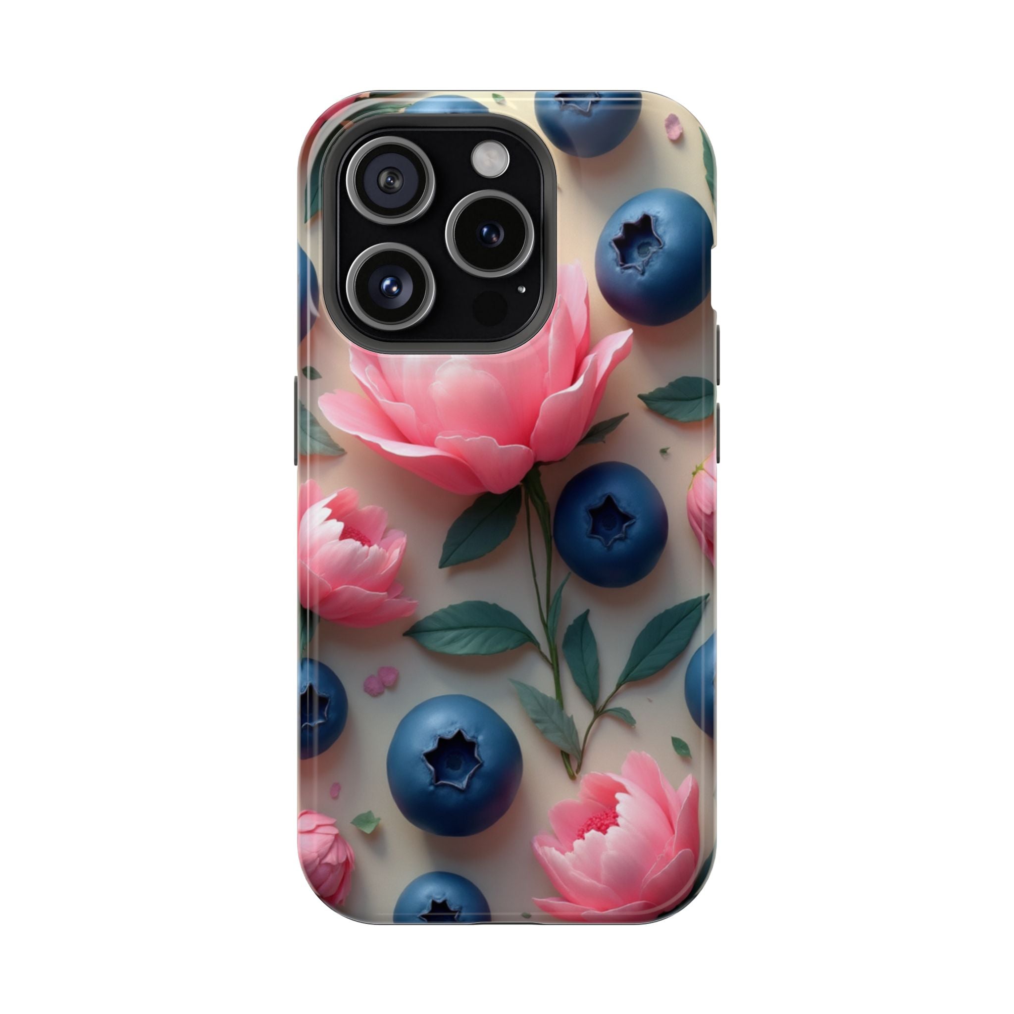 Floral Blueberry Phone Case — Magnetic Impact-Resistant