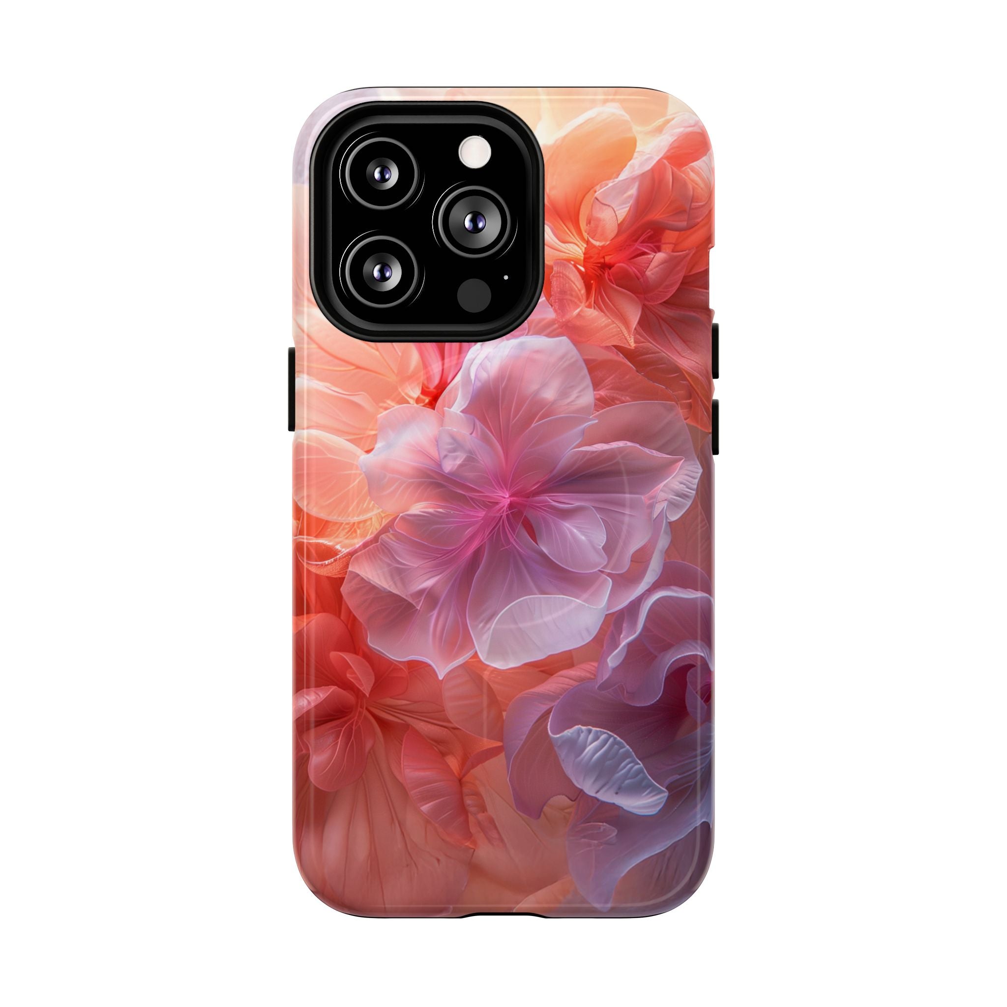 Floral Dream Tough Magnetic Phone Case — Pink Peach Petal Design