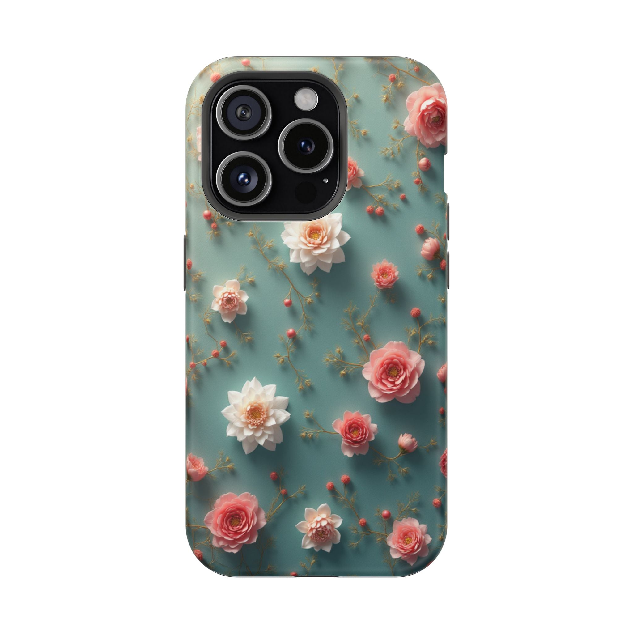 Floral Rose Pattern Magnetic Impact-Resistant Phone Case
