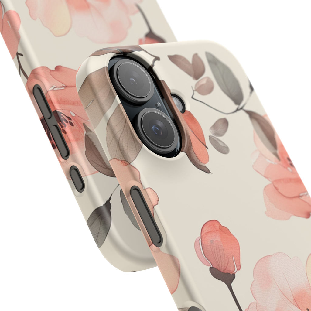 Floral Snap Phone Case — Blush Watercolor Poppies