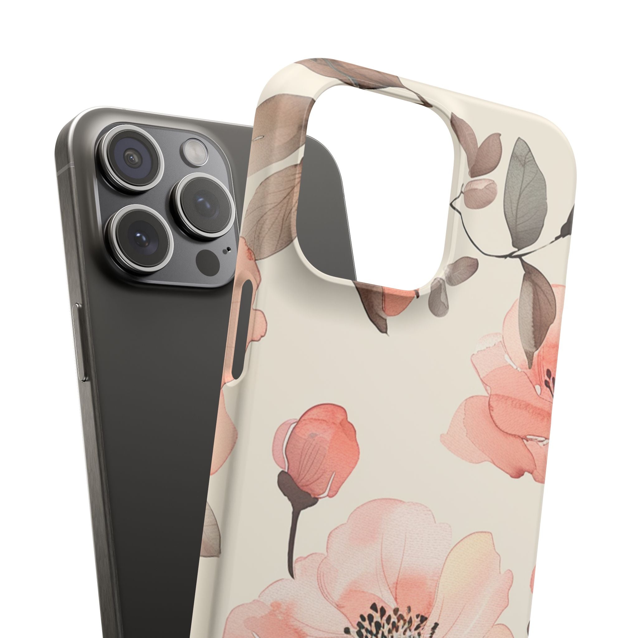 Floral Snap Phone Case — Blush Watercolor Poppies