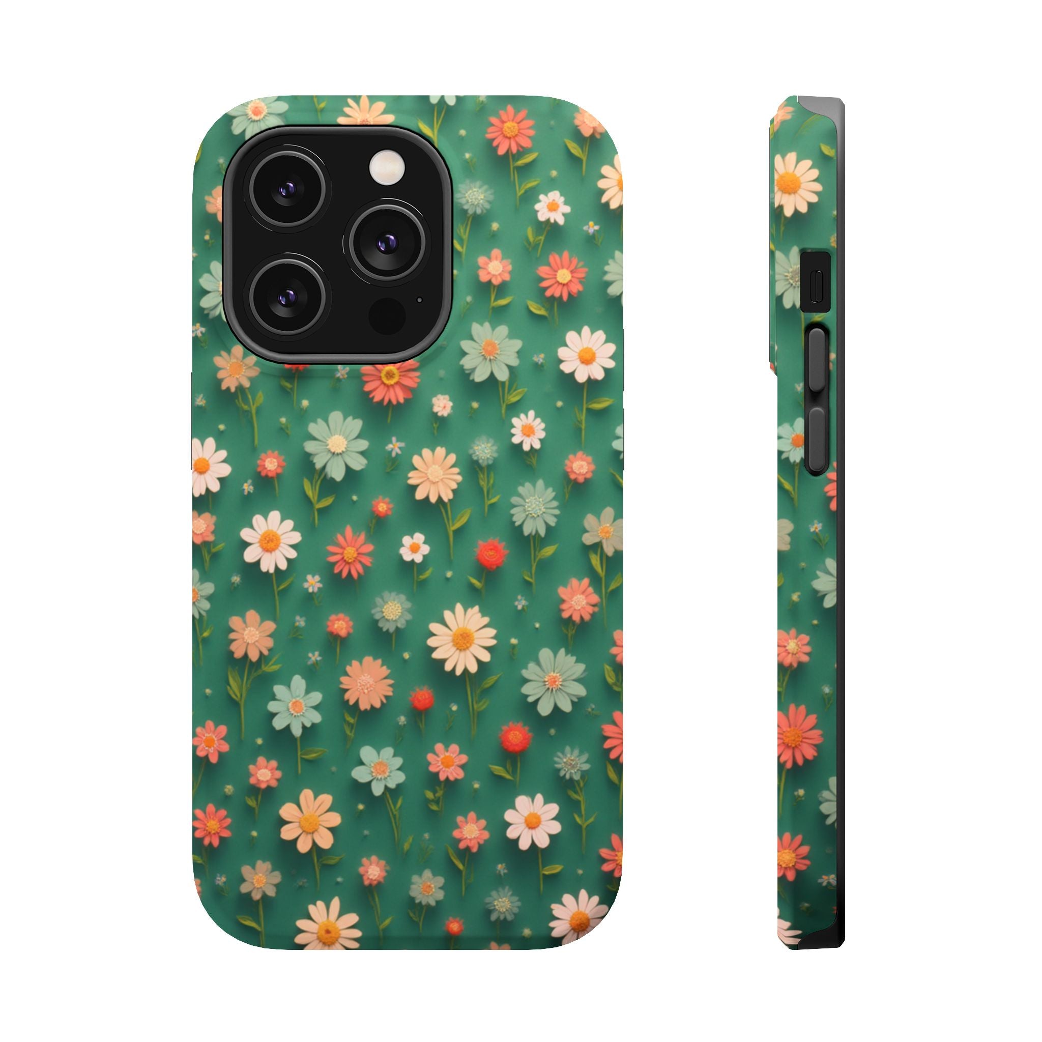 Floral Daisy Magnetic Impact-Resistant Phone Case