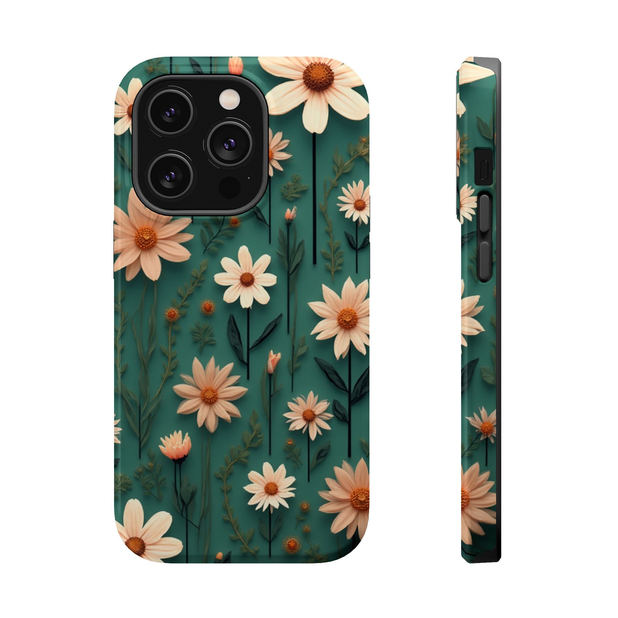 Floral Daisy Magnetic Impact-Resistant Phone Case