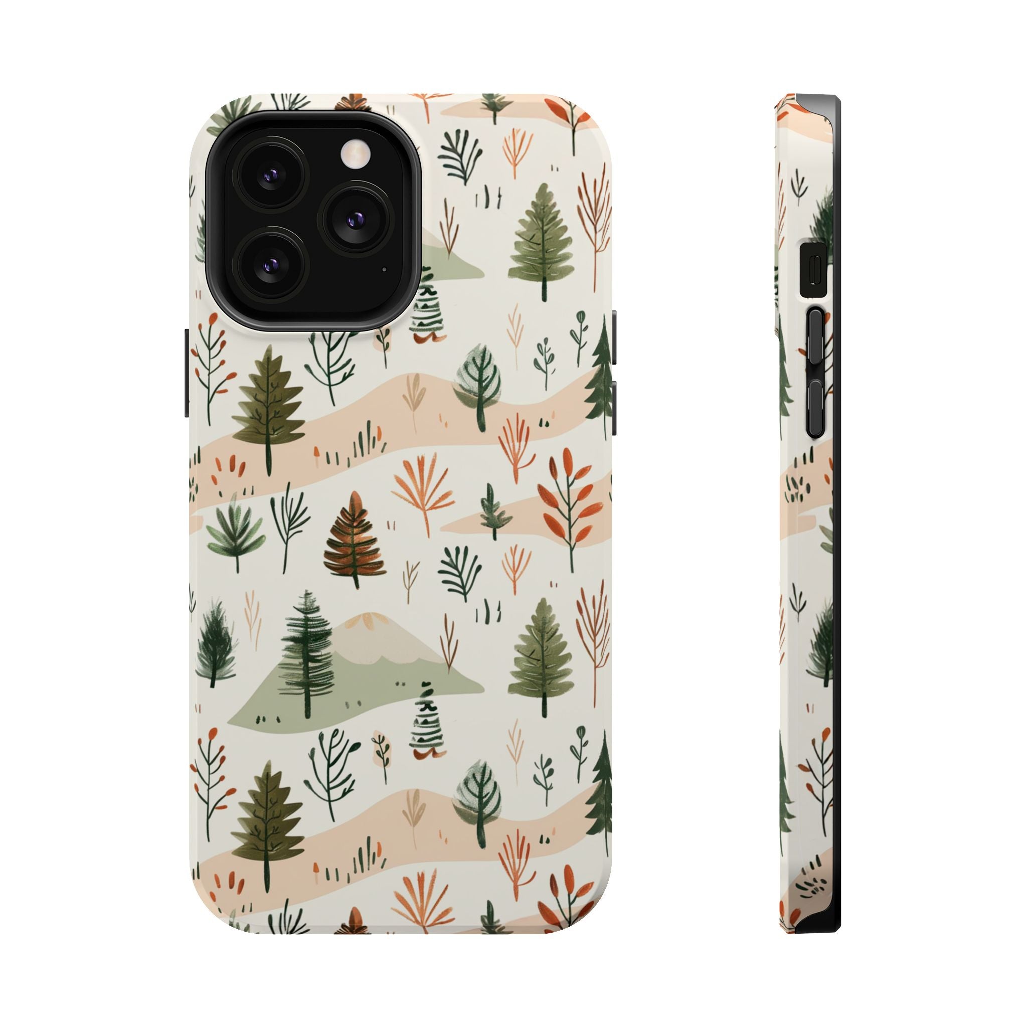 Magnetic Impact-Resistant Phone Case — Woodland Trees Pattern
