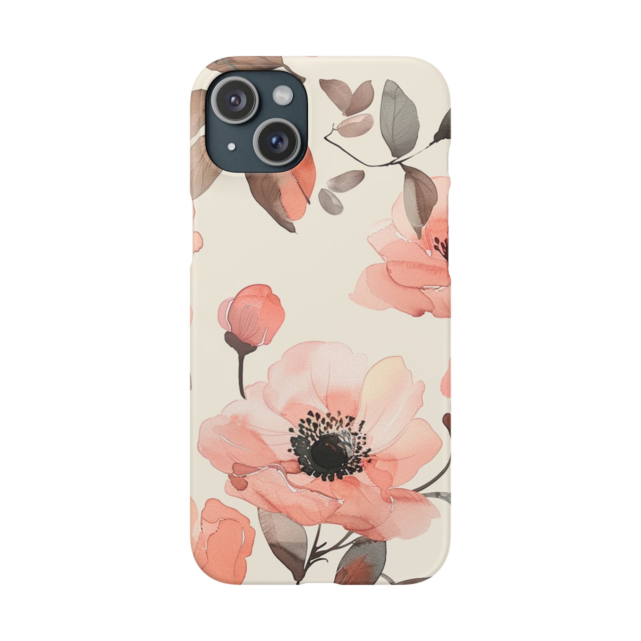 Floral Snap Phone Case — Blush Watercolor Poppies