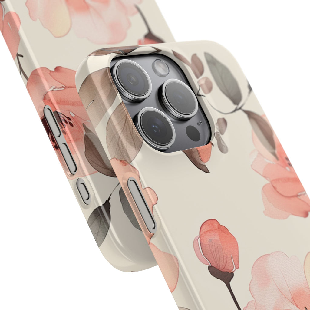 Floral Snap Phone Case — Blush Watercolor Poppies
