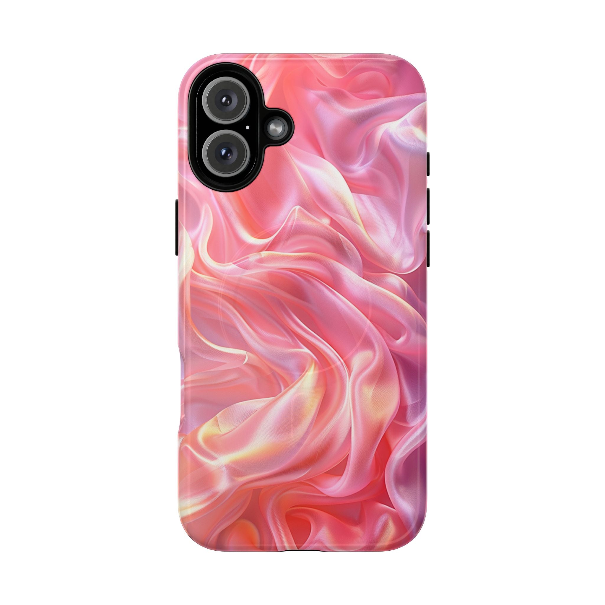 Pink Swirl Tough Magnetic Phone Case — Protective Magnetic iPhone Cover with Iridescent Marble Design