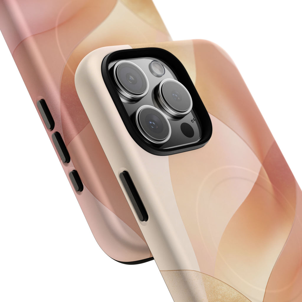 Magnetic Tough Phone Case — Abstract Peach Wave Armor