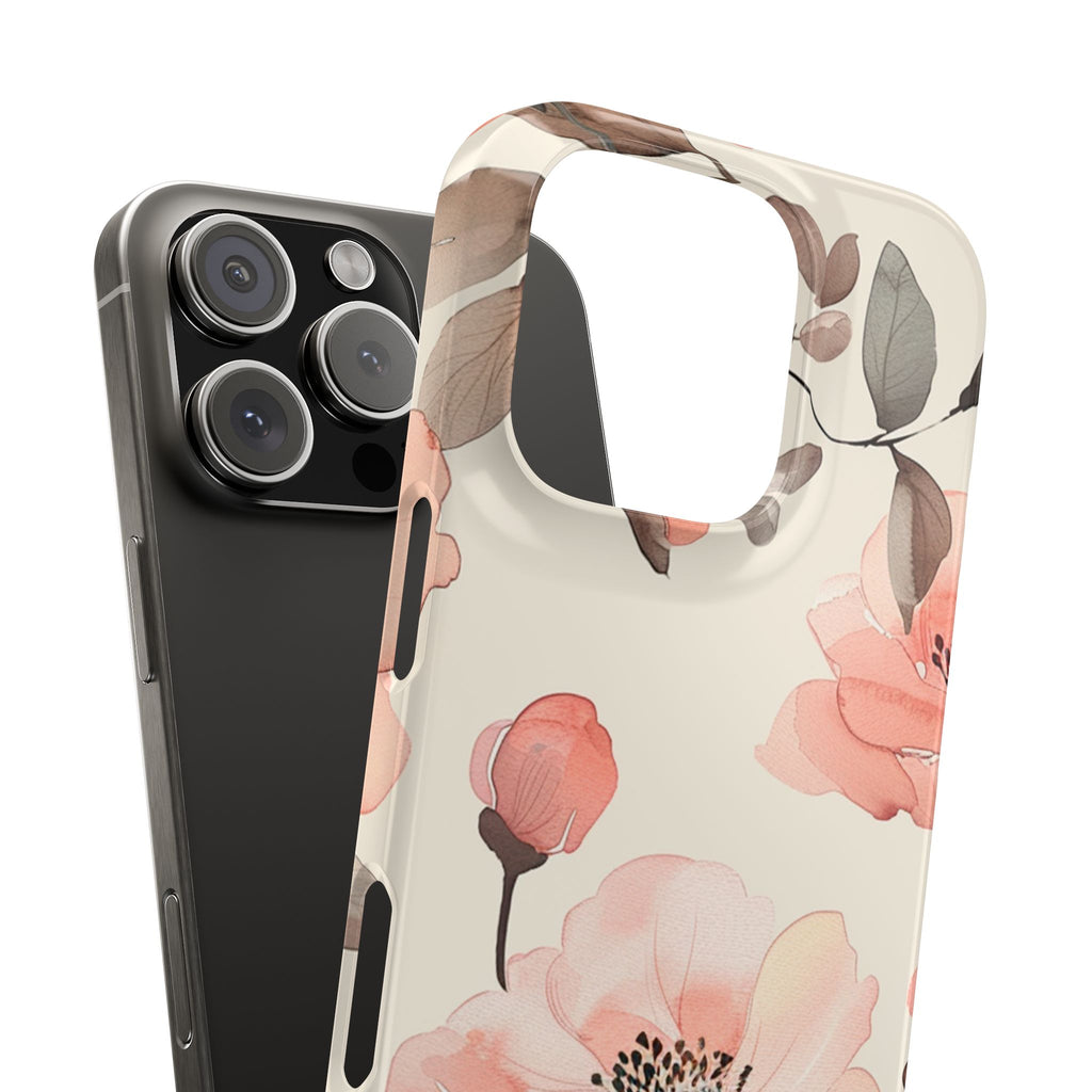 Floral Snap Phone Case — Blush Watercolor Poppies