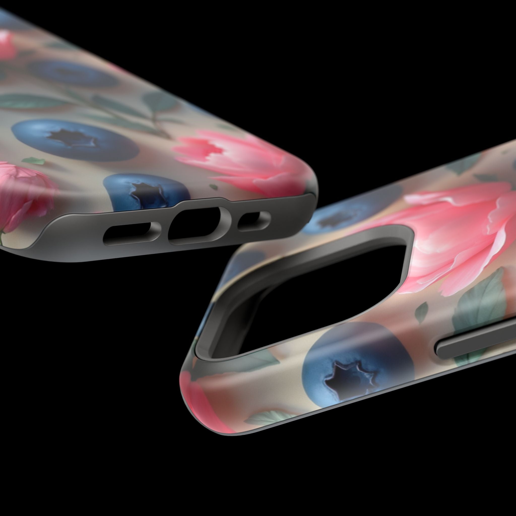 Floral Blueberry Phone Case — Magnetic Impact-Resistant