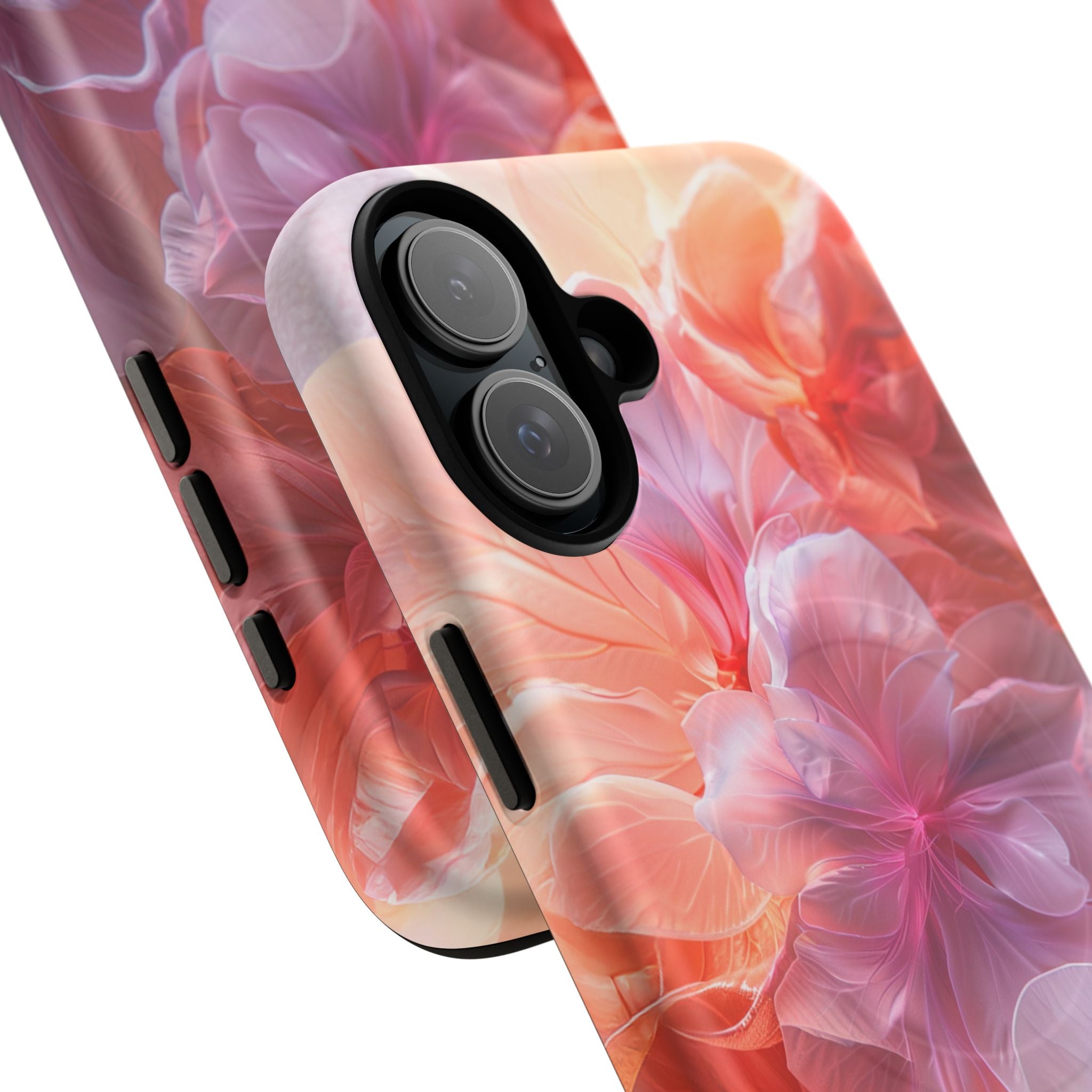 Floral Dream Tough Magnetic Phone Case — Pink Peach Petal Design