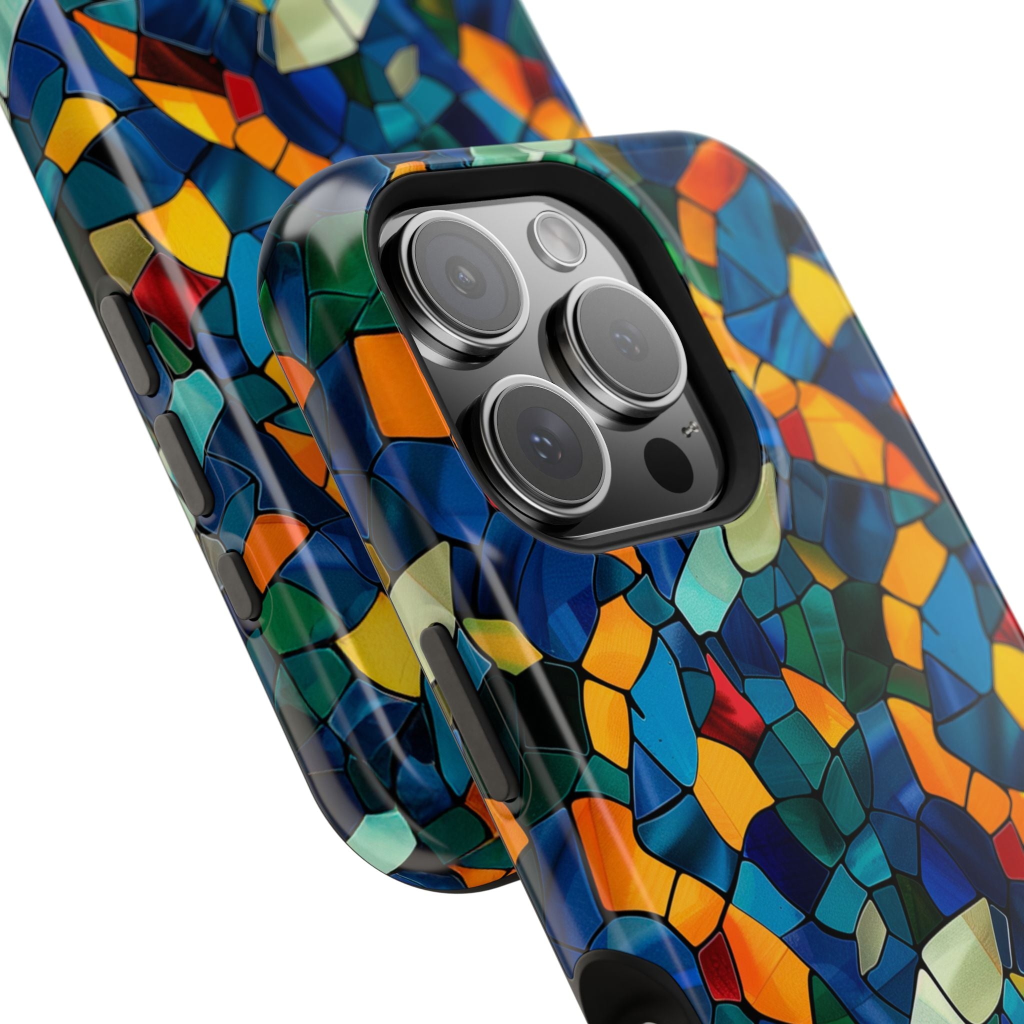 Stained Glass Mosaic Magnetic Impact Phone Case — Durable Protective Cover