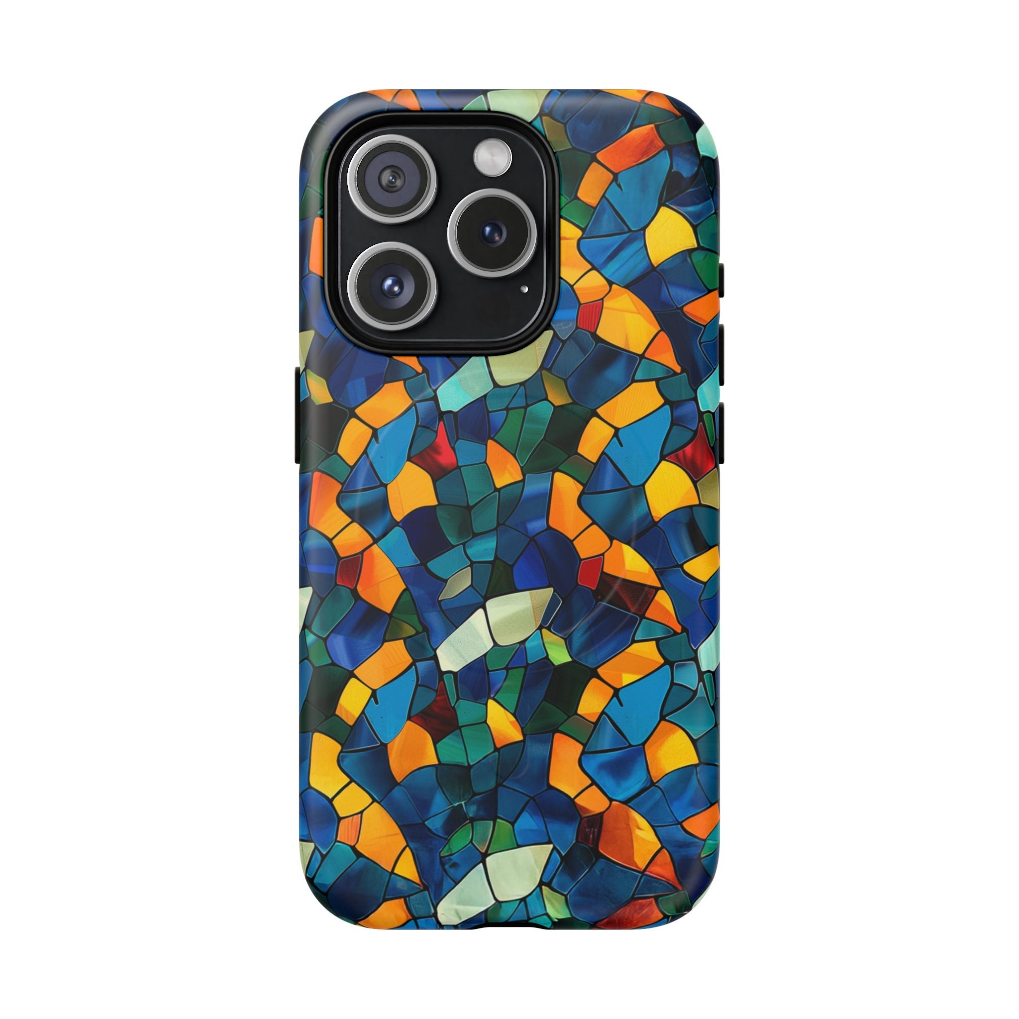 Stained Glass Mosaic Tough Magnetic Phone Case — Vibrant Abstract Protective Cover