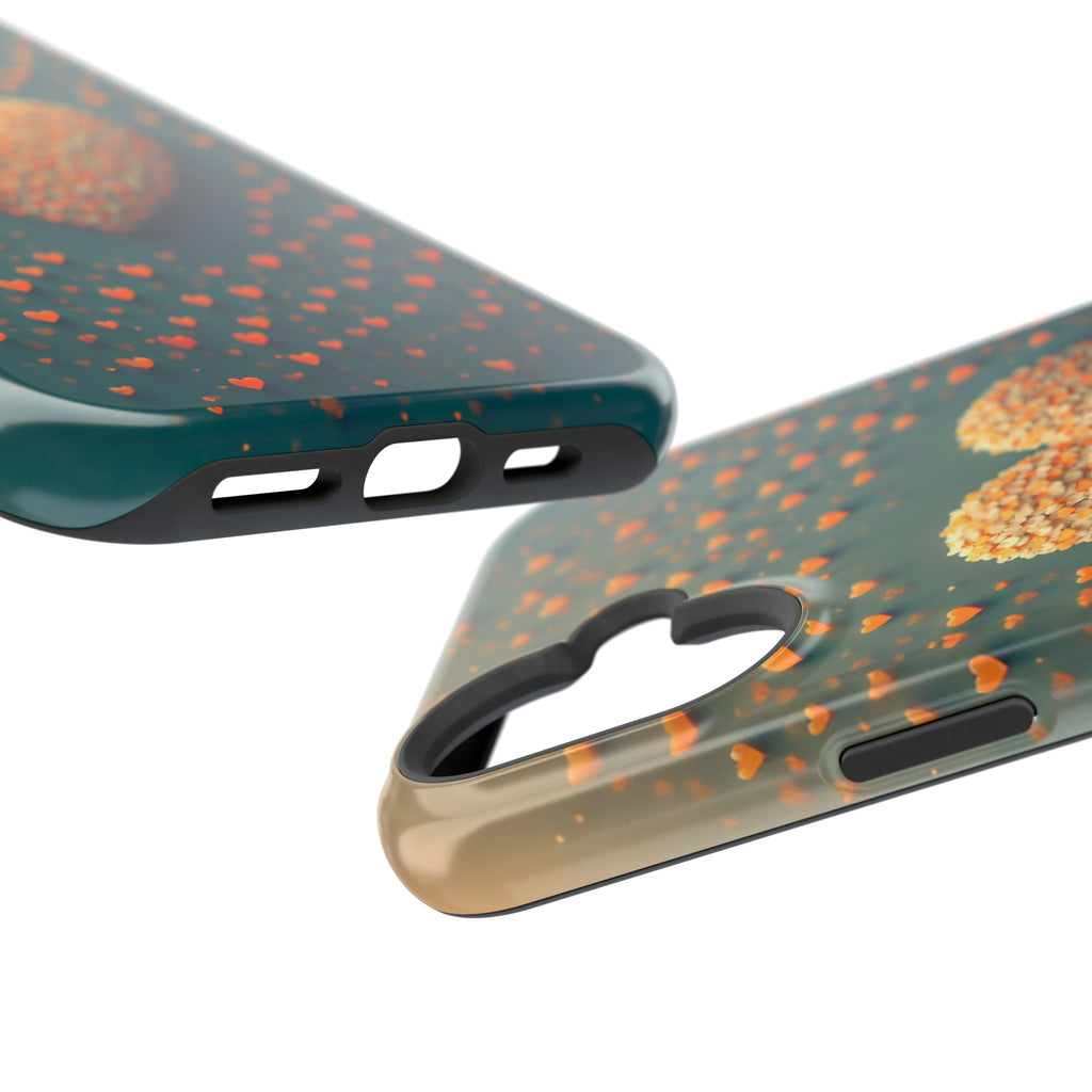 Magnetic Impact-Resistant Phone Case — Textured Heart Confetti Design