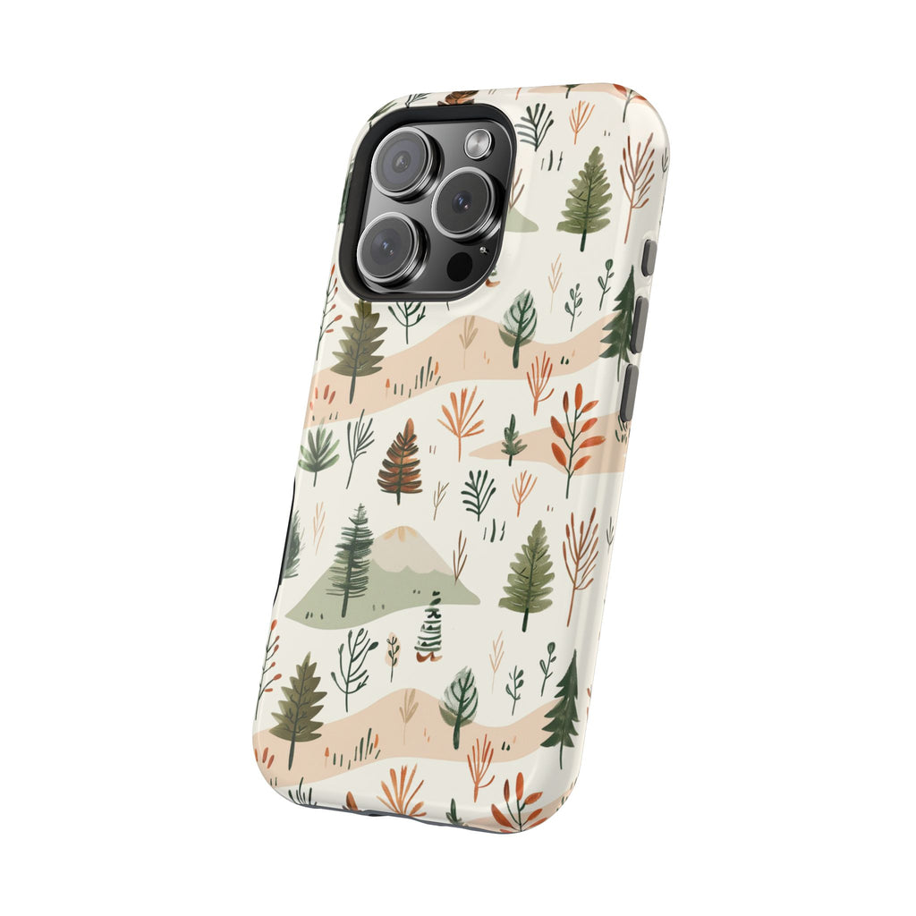 Magnetic Impact-Resistant Phone Case — Woodland Trees Pattern