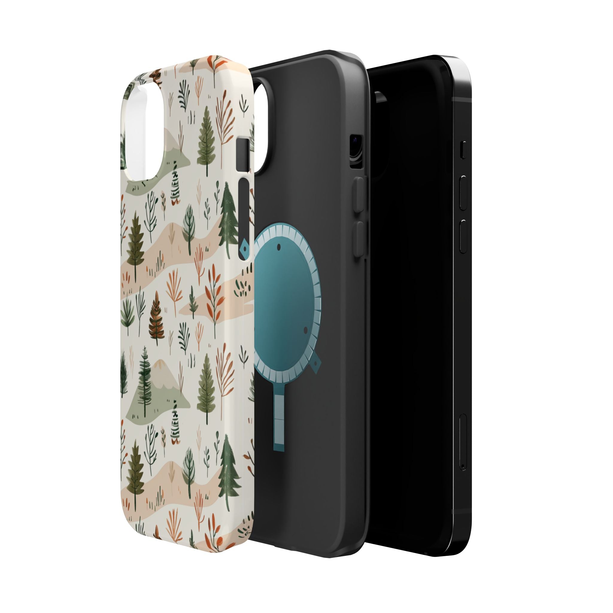 Magnetic Impact-Resistant Phone Case — Woodland Trees Pattern