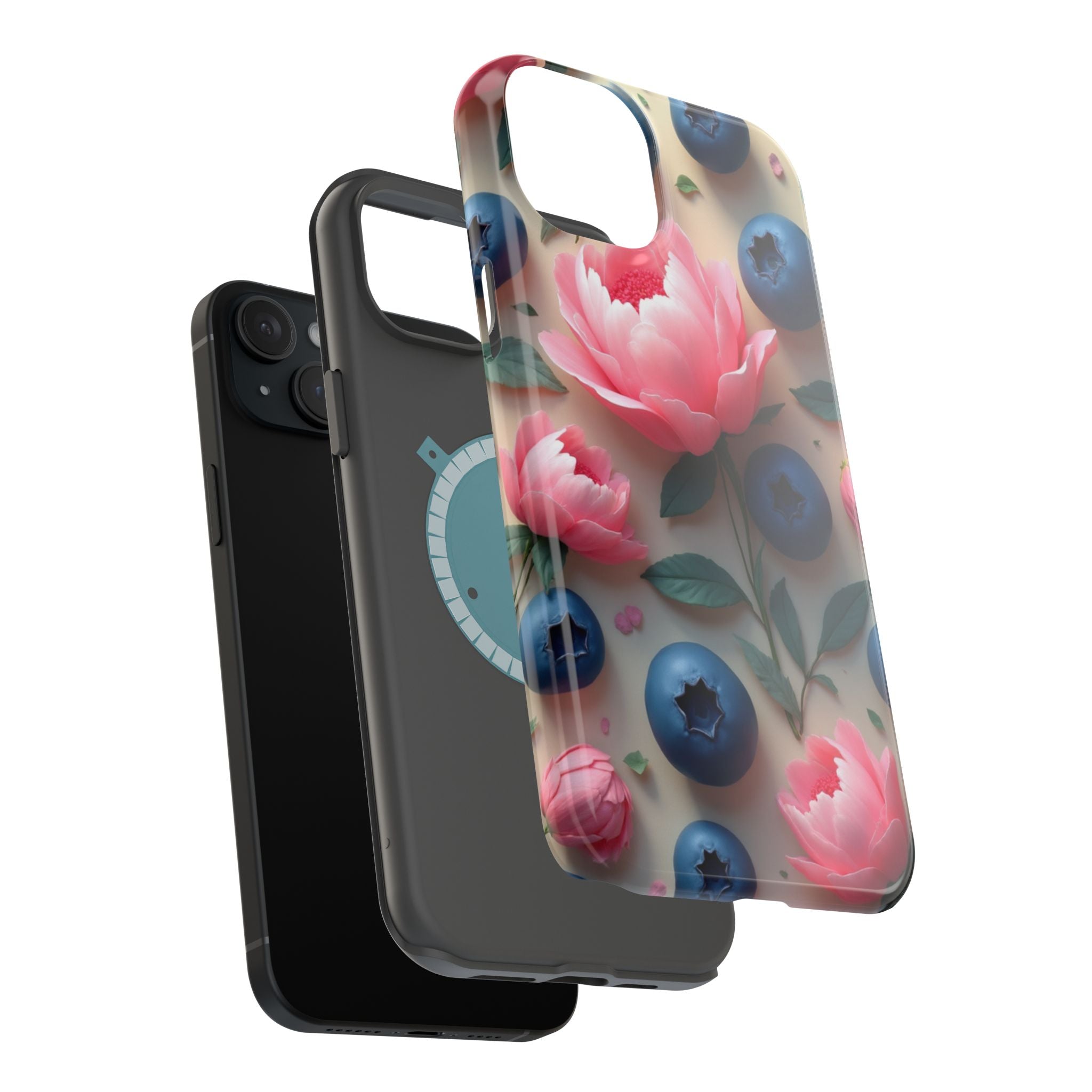 Floral Blueberry Phone Case — Magnetic Impact-Resistant