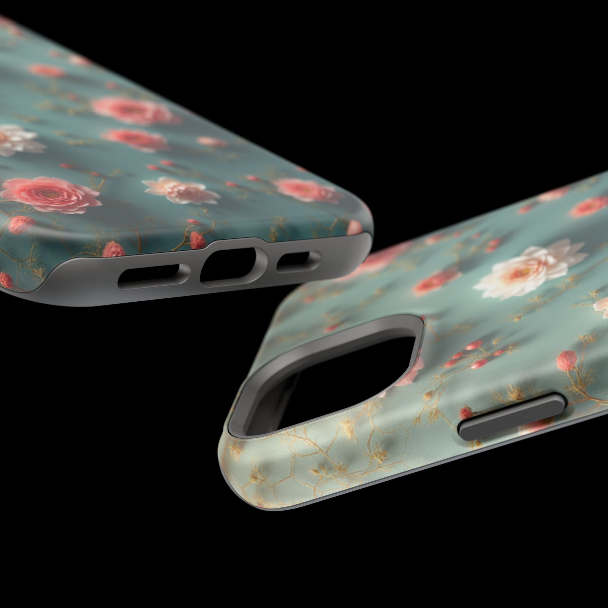 Floral Rose Pattern Magnetic Impact-Resistant Phone Case