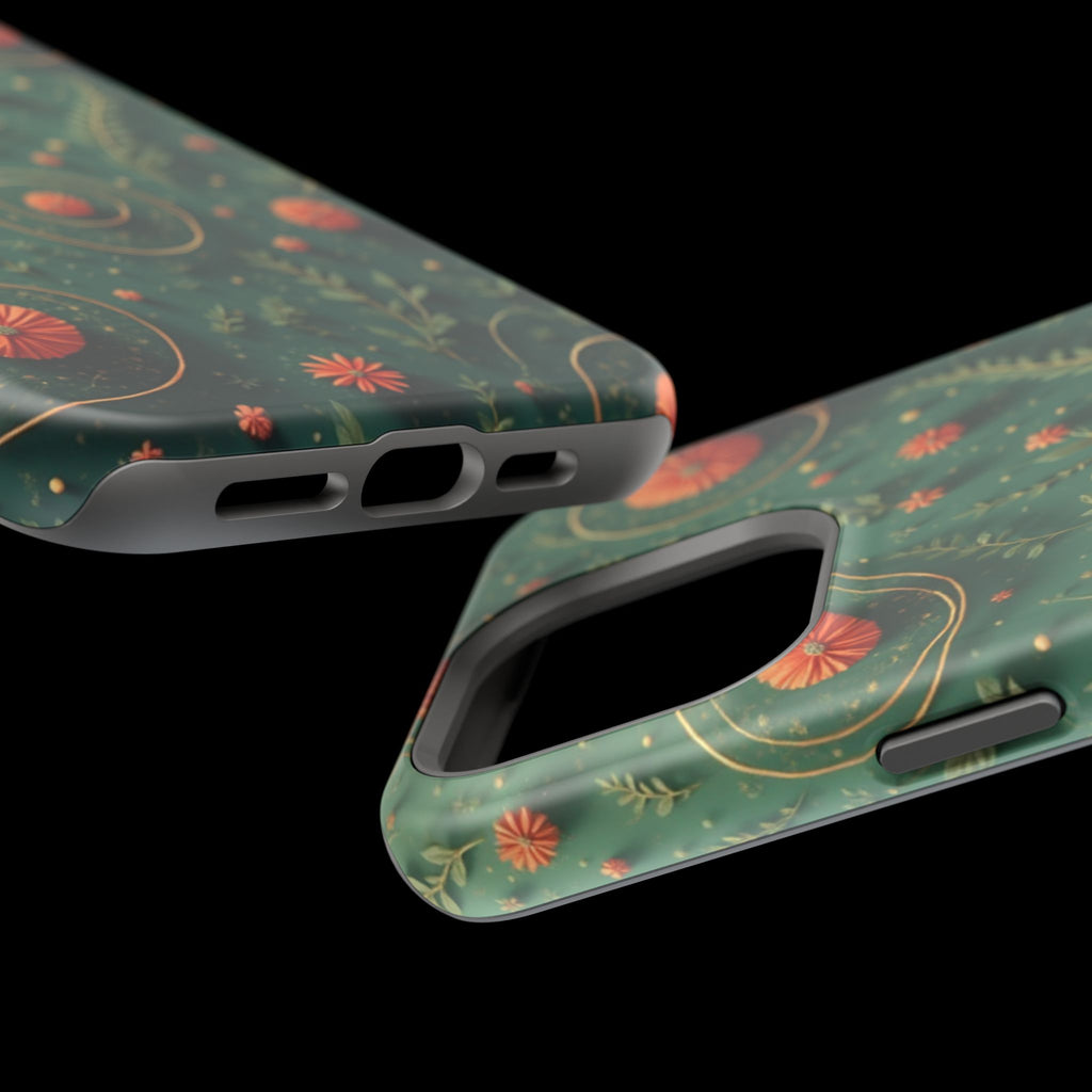 Floral Green Magnetic Impact Phone Case — Protective Botanical Design