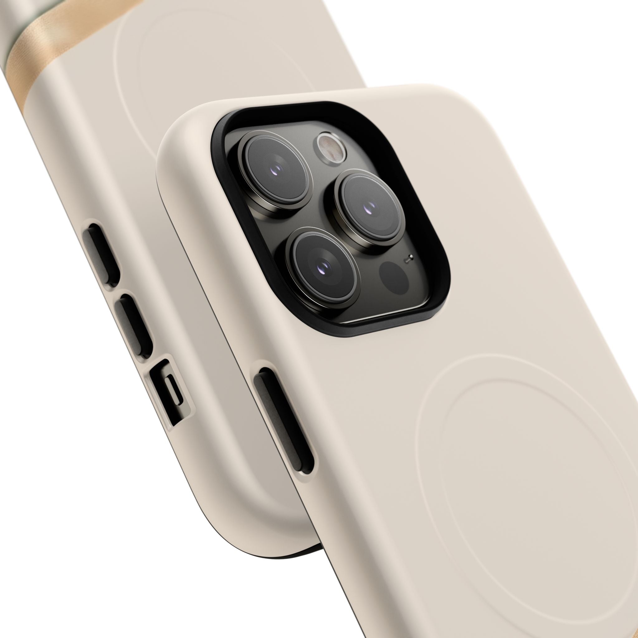 MagSafe Tough Phone Case — Sleek Sandstone with Gold Accent