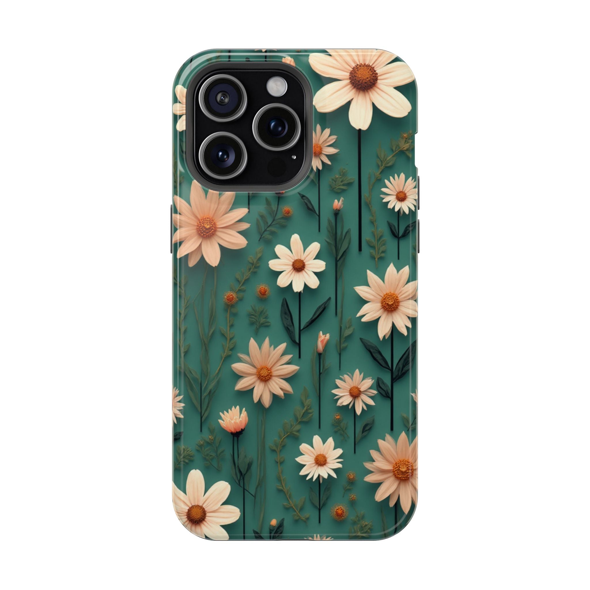 Floral Daisy Magnetic Impact-Resistant Phone Case