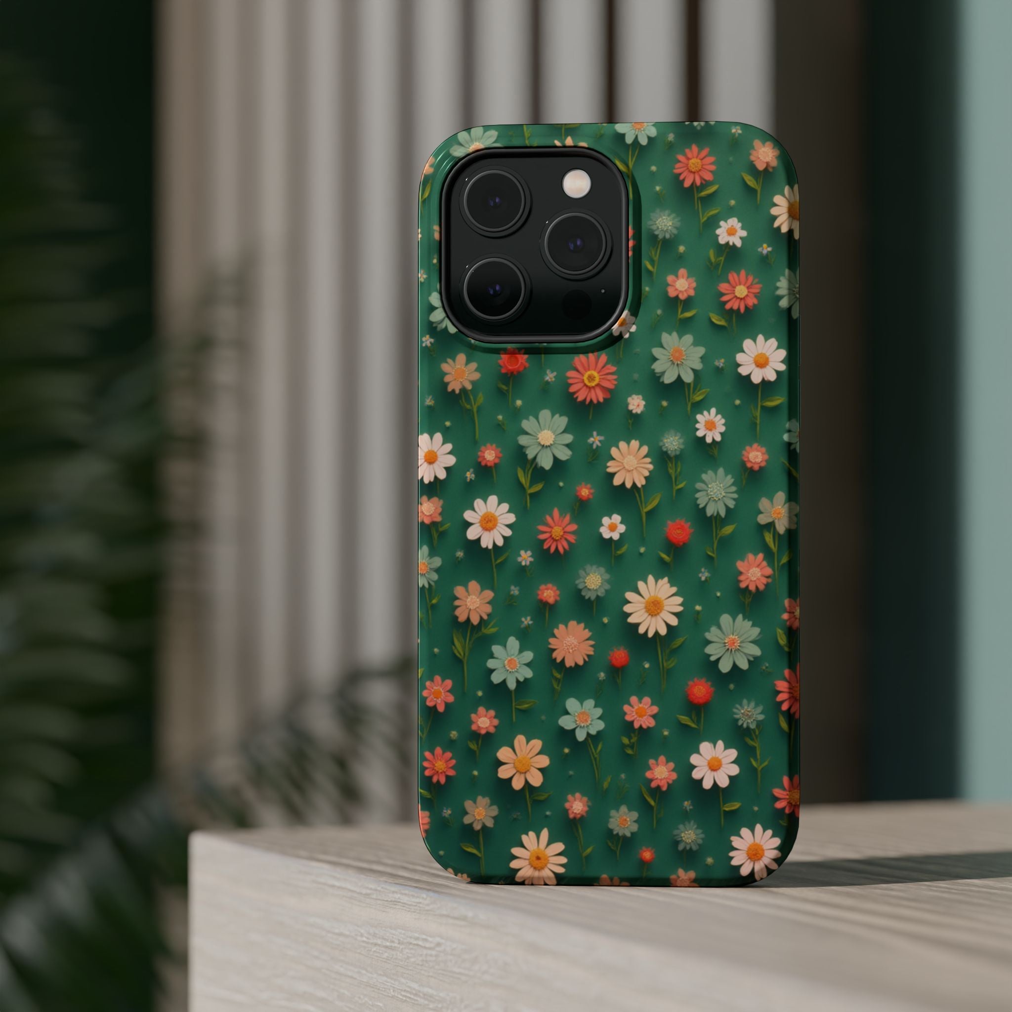 Floral Daisy Magnetic Impact-Resistant Phone Case