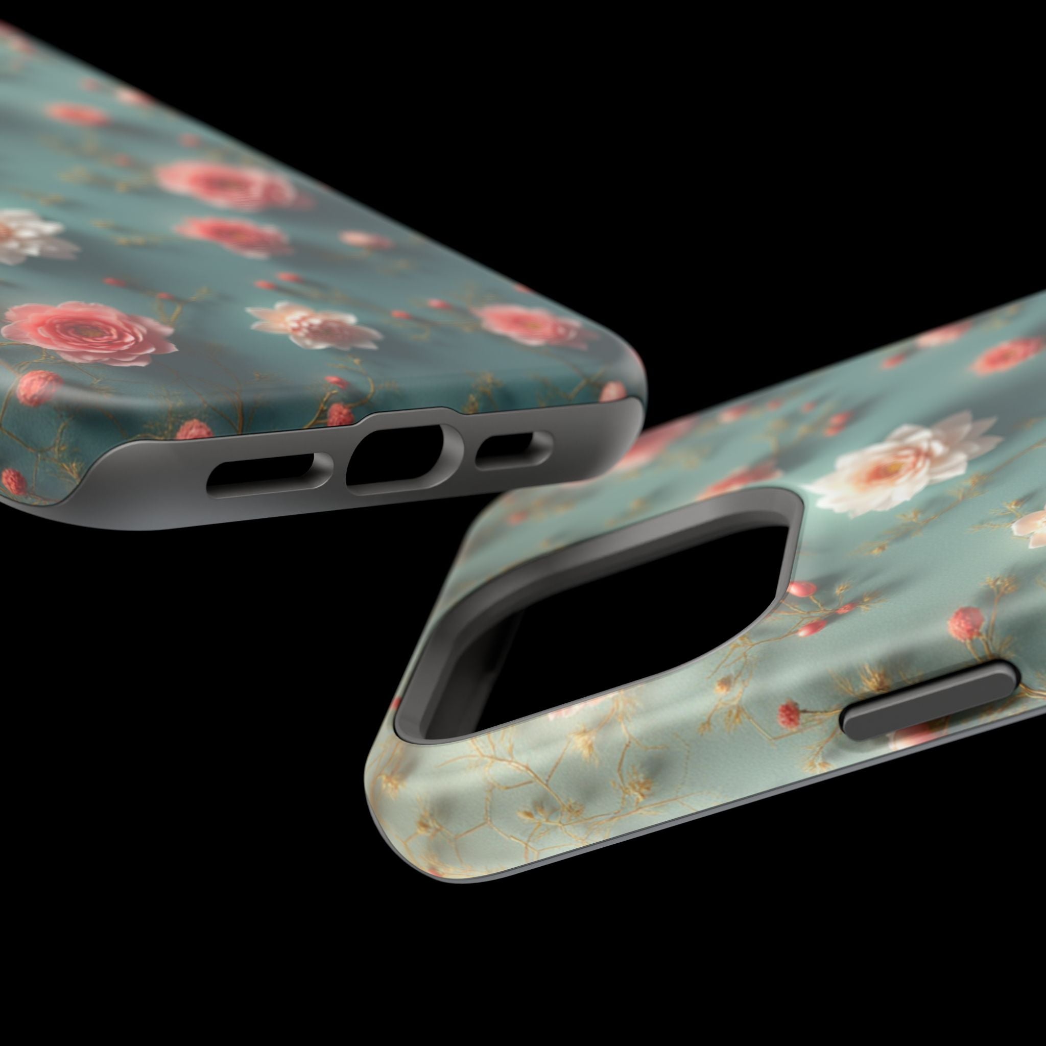 Floral Rose Pattern Magnetic Impact-Resistant Phone Case