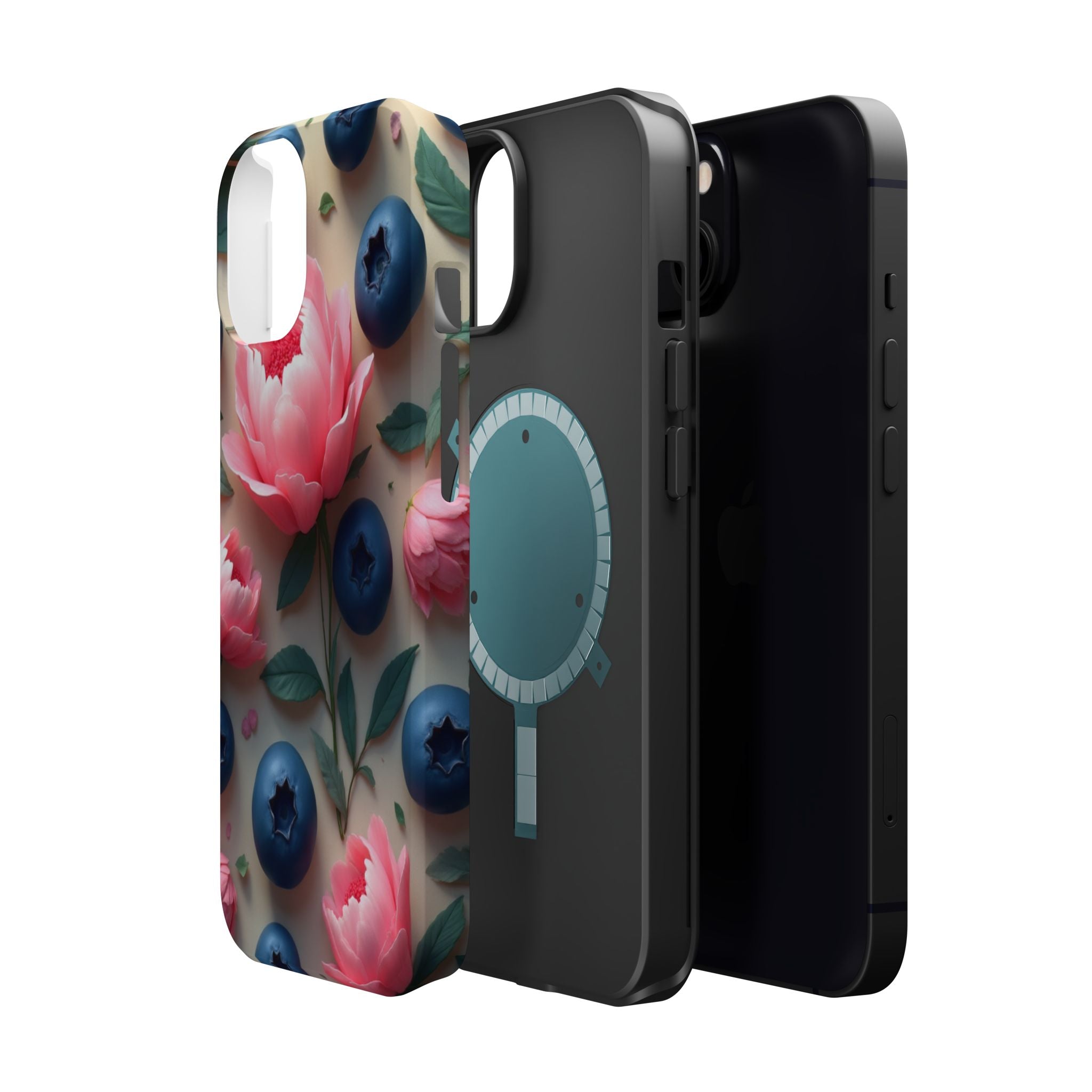 Floral Blueberry Phone Case — Magnetic Impact-Resistant