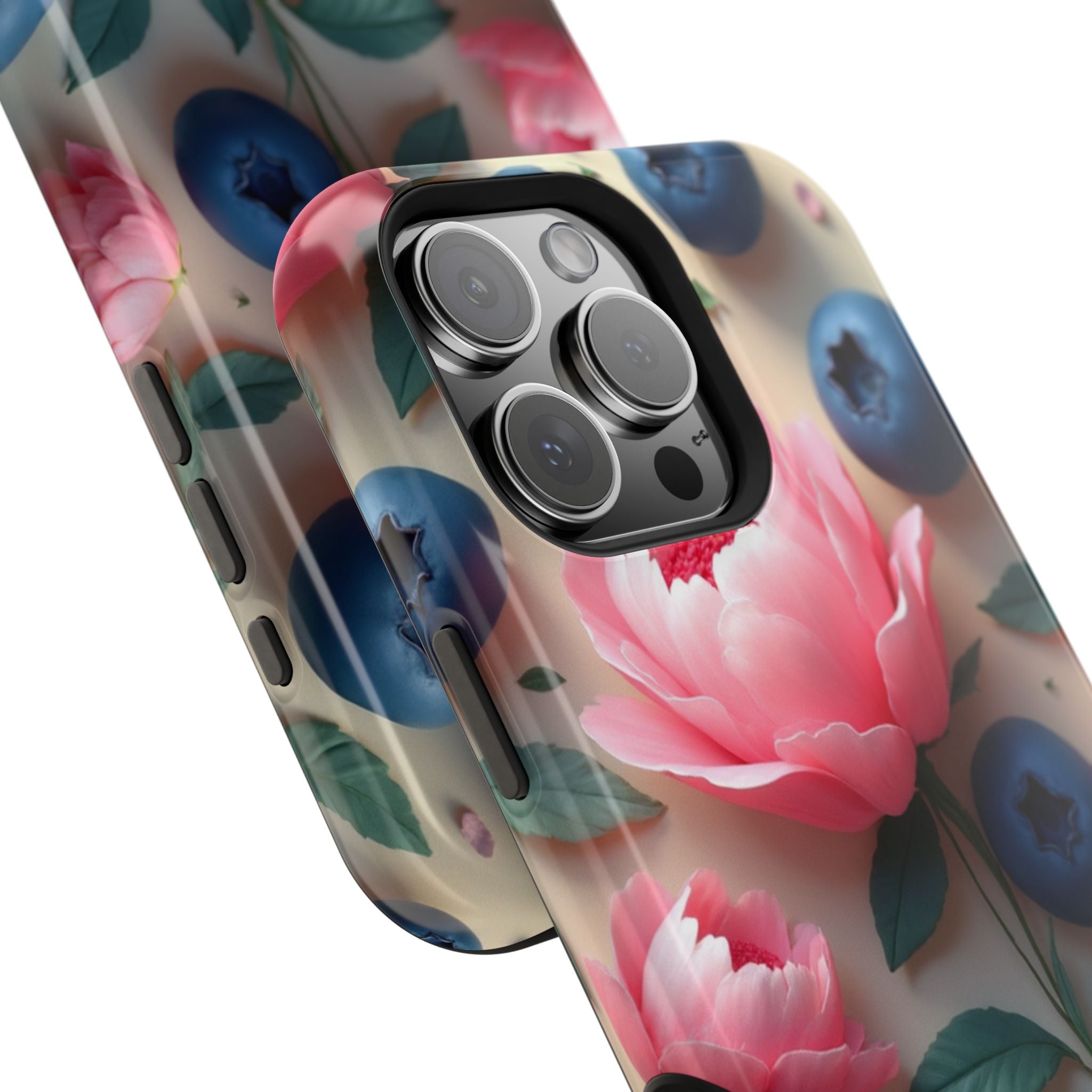 Floral Blueberry Phone Case — Magnetic Impact-Resistant