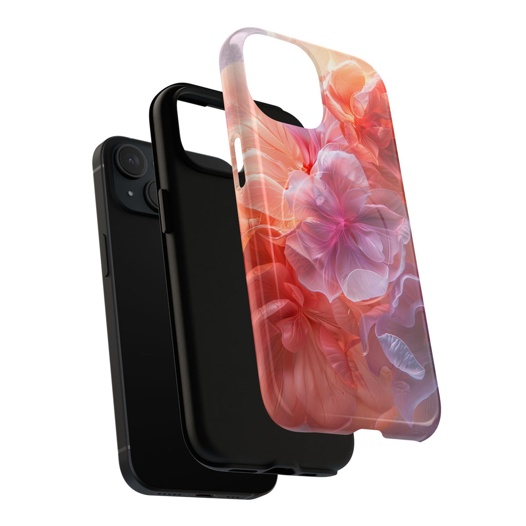 Floral Dream Tough Magnetic Phone Case — Pink Peach Petal Design