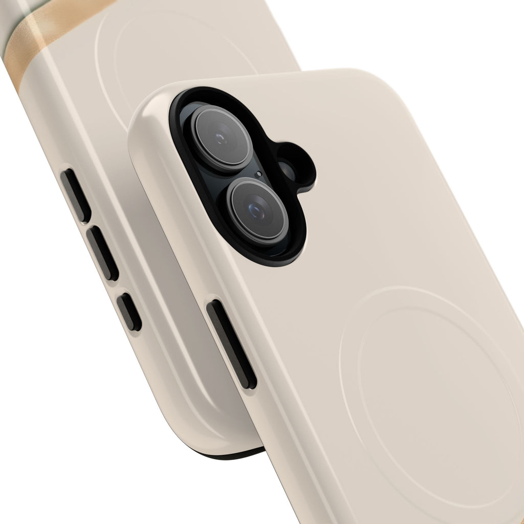 MagSafe Tough Phone Case — Sleek Sandstone with Gold Accent